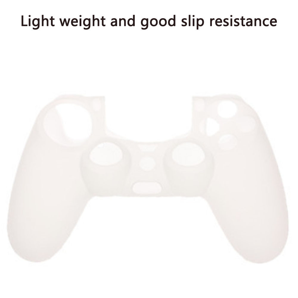 Eine durchscheinende weiße Silikonhülle für einen Gamecontroller, die sein leichtes Design hervorhebt.