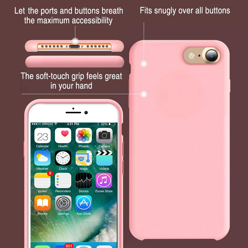 Eine rosa Handyhülle verfügt über einen Soft-Touch-Griff und Zugriff auf Anschlüsse und Tasten.