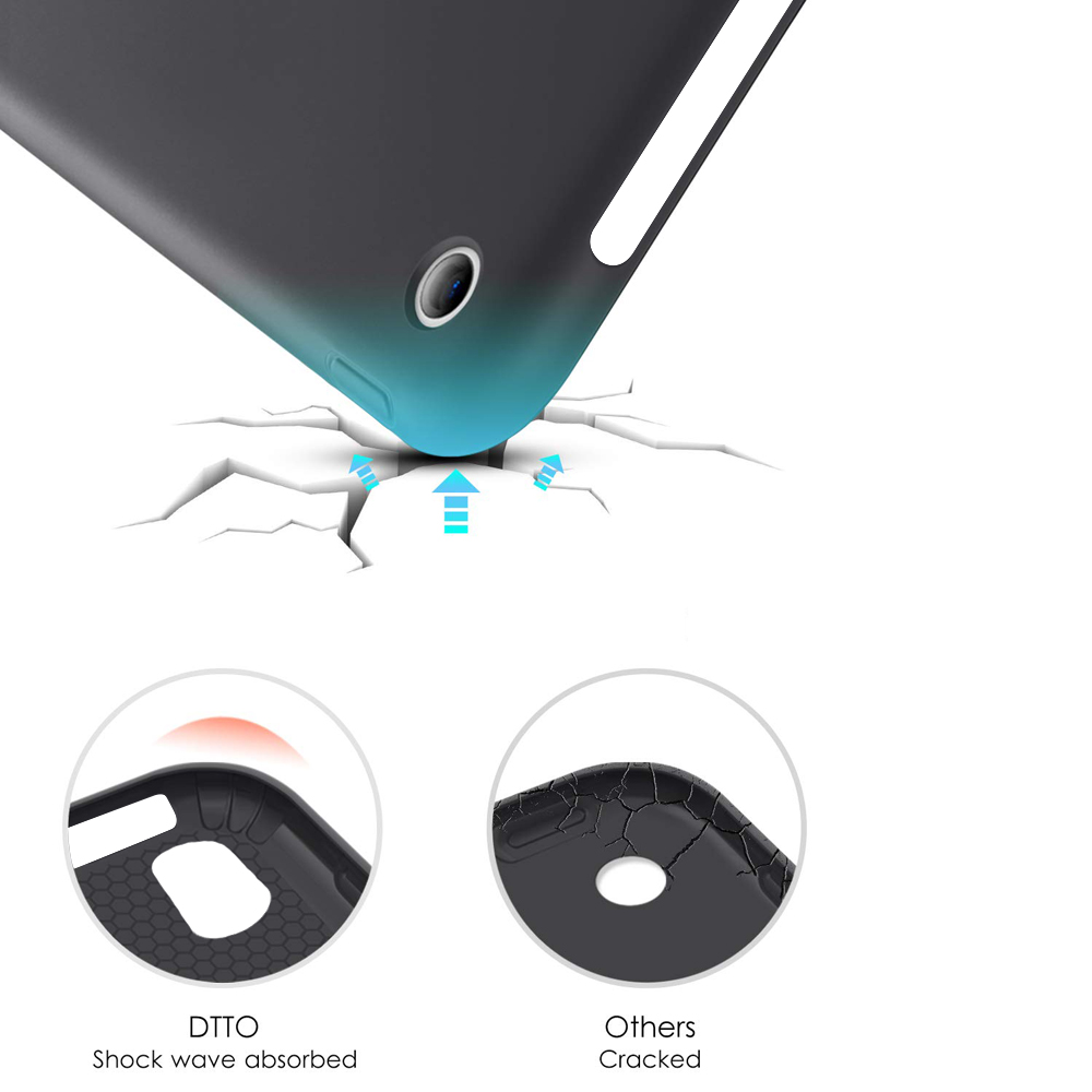 Eine Tablethülle absorbiert Stöße und verhindert, dass das Tablet beim Aufprall Risse bekommt.