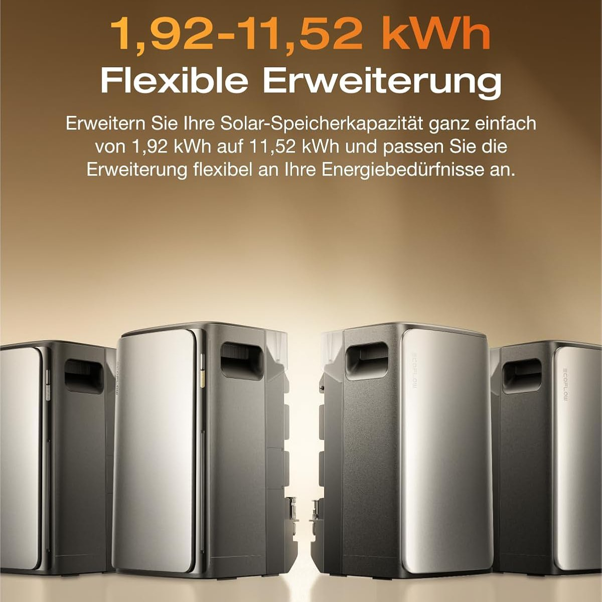 Mehrere modulare Powerstations aneinandergereiht, die die flexiblen Möglichkeiten zur Erweiterung der Solaranlage veranschaulichen.
