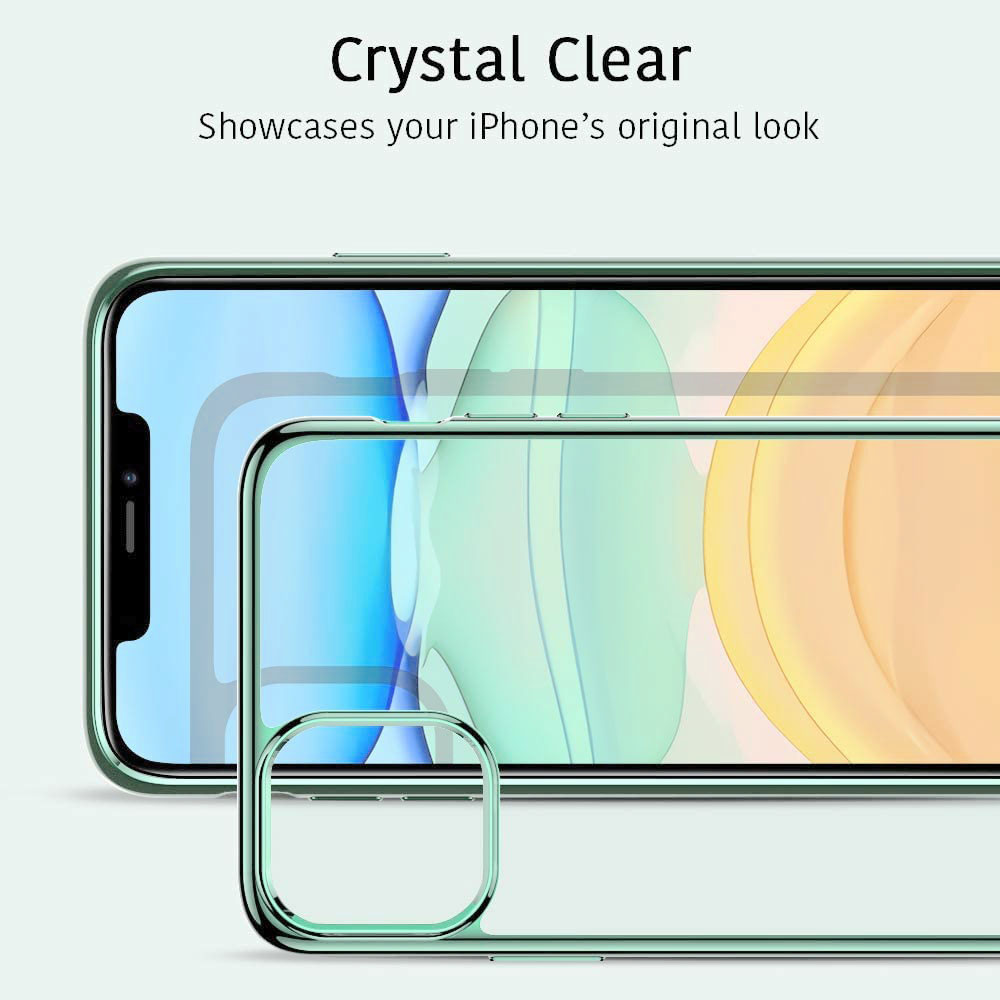 Eine durchsichtige iPhone-Hülle wird gezeigt, die das ursprüngliche Aussehen des Telefons zur Geltung bringen soll.