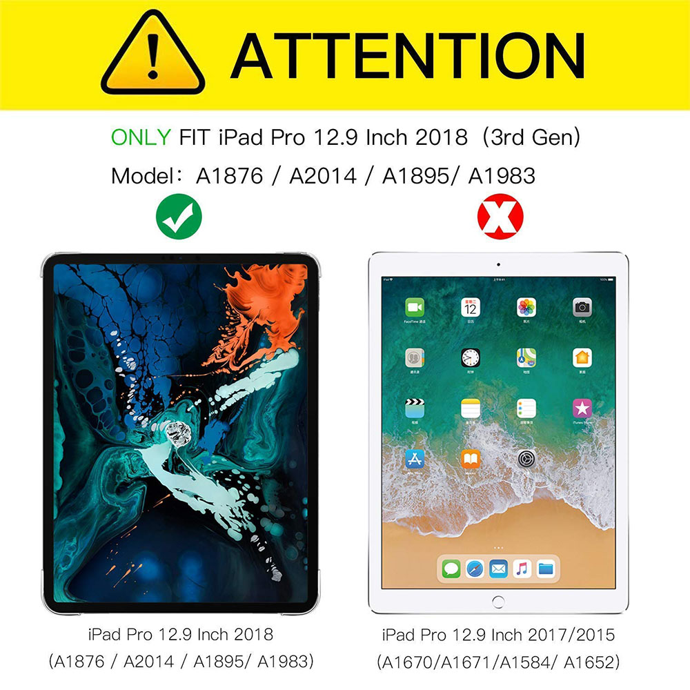 Zwei iPad-Bilder, eines zeigt ein kompatibles Modell und das andere ein inkompatibles.