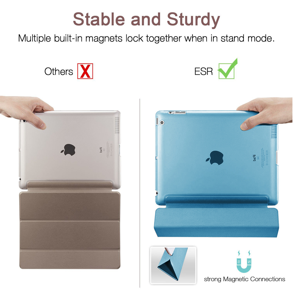 Zwei iPads, eines mit braunem Ständer, das andere mit blauem Ständer.