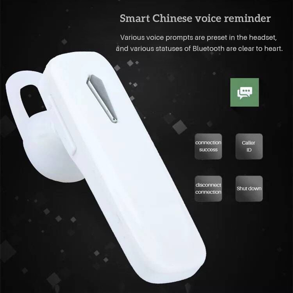 Weißes Headset mit Symbolen. Text: Verbindung erfolgreich, Anrufer-ID, Trennen, Herunterfahren.
