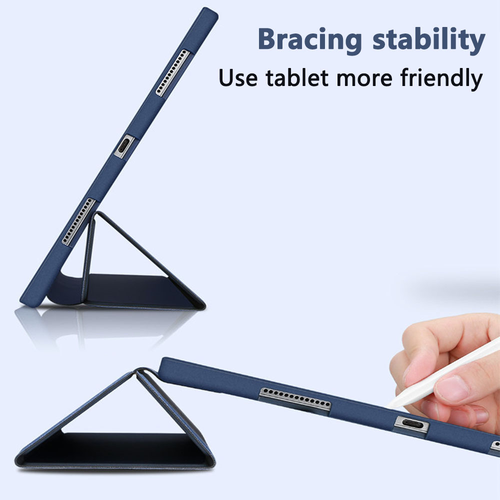 Zwei blaue Tablets in Hüllen sind aufgestellt und demonstrieren Stabilität und benutzerfreundliches Design.