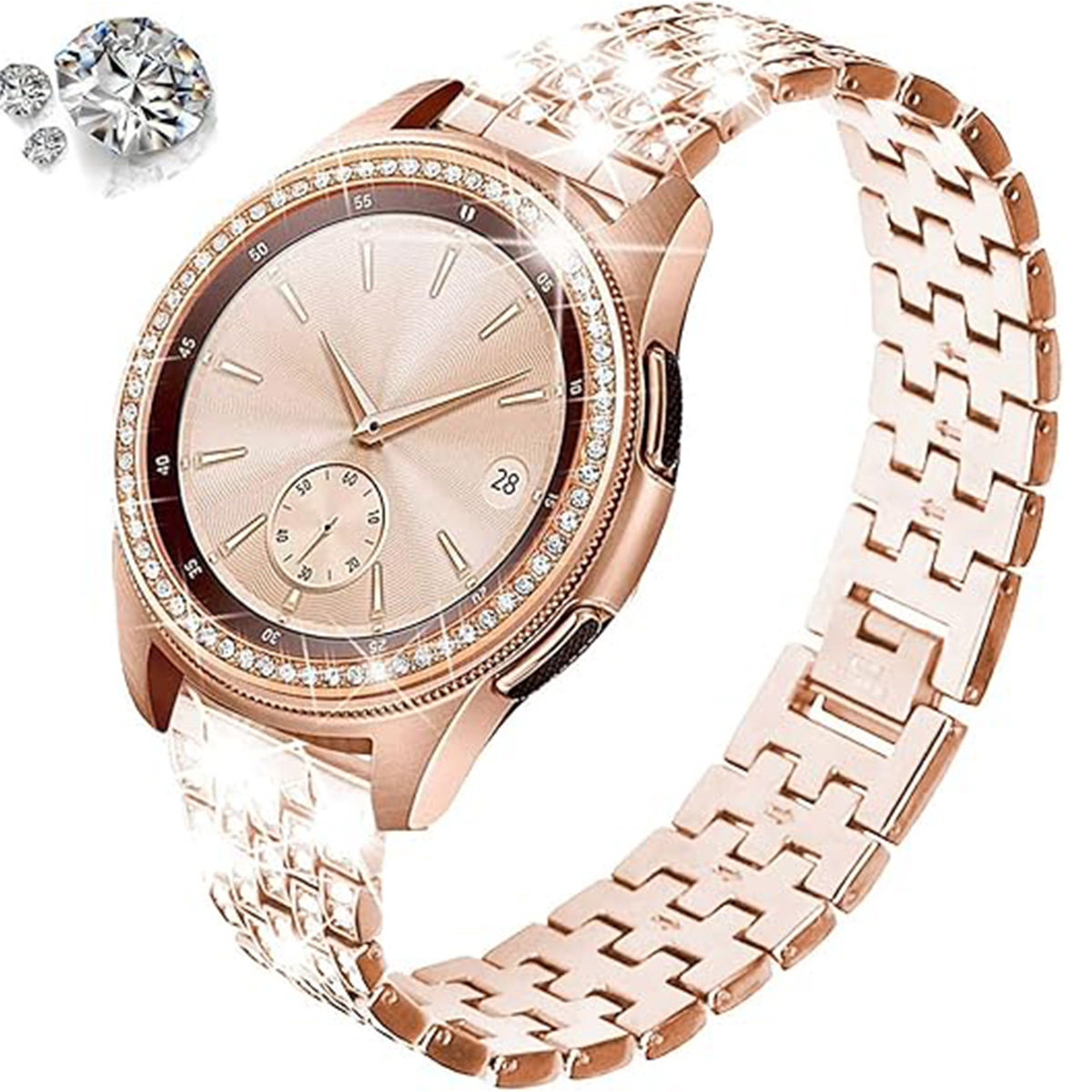 EYUSALL für Galaxy Watch Band 22mm#42mm, Ersatzarmband, Samsung, für  Watch Serie 22mm#42mm, Roségold