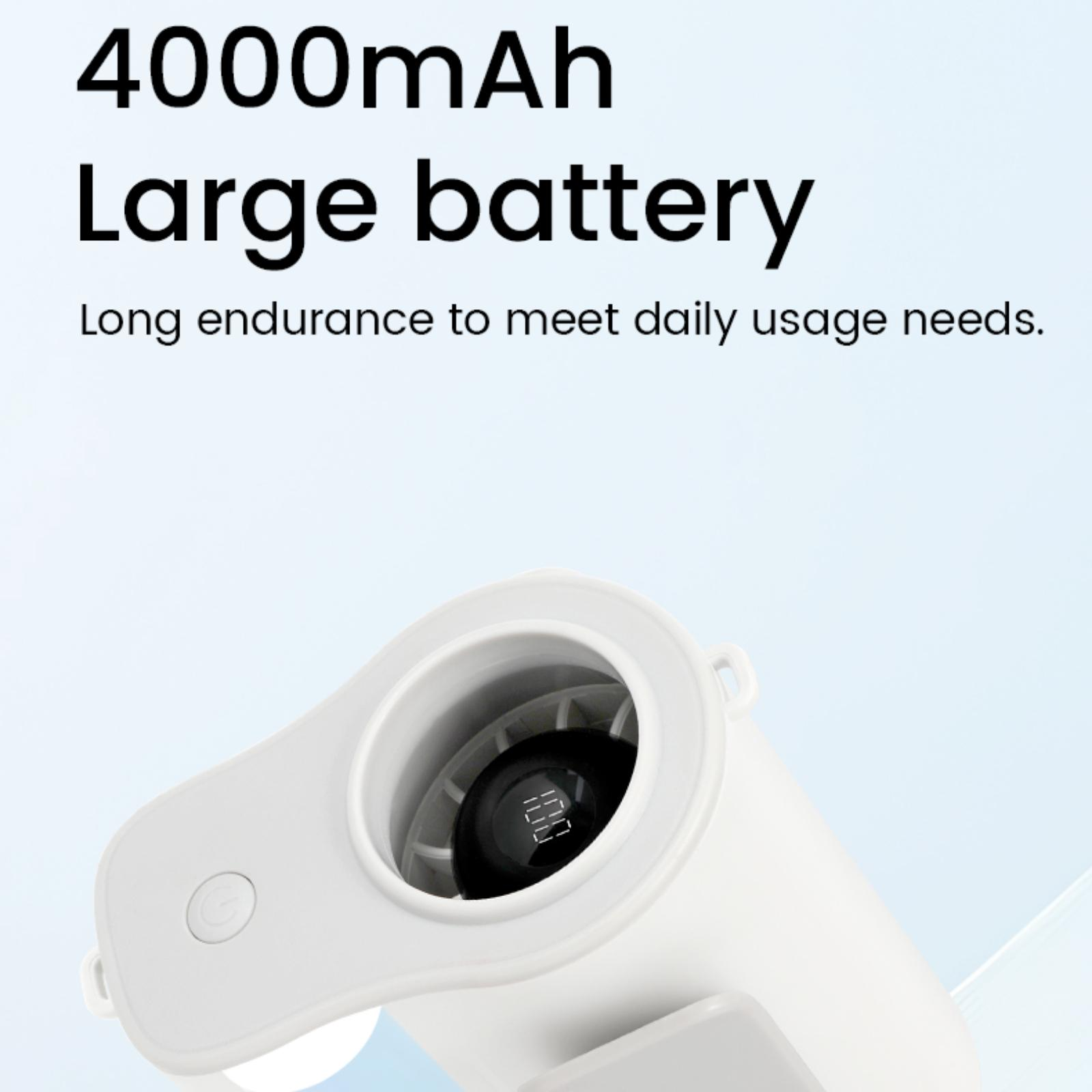 Der Text zeigt einen großen 4000-mAh-Akku und eine lange Lebensdauer, um den täglichen Bedarf zu decken.