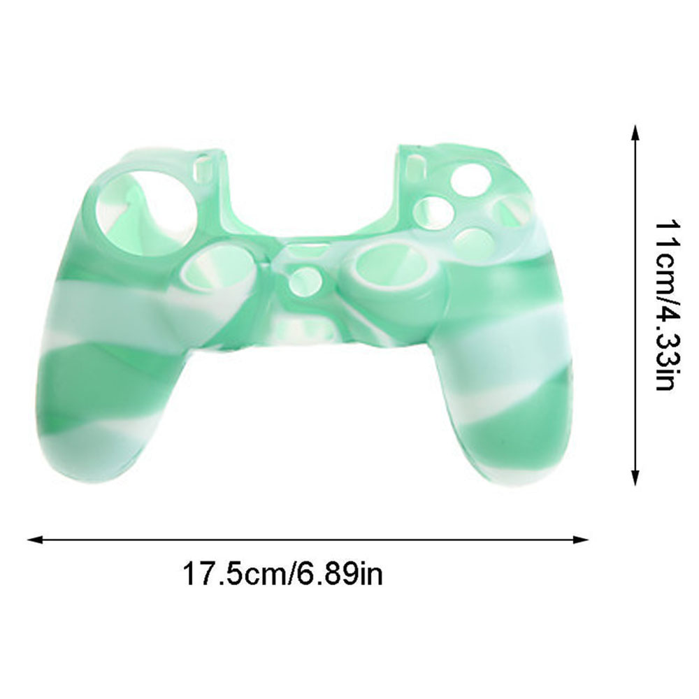 Mintgrüne und weiß gestreifte Silikon-Gamecontroller-Abdeckung mit den Maßen 11 cm/4,33 Zoll x 17,5 cm/6,89 Zoll.
