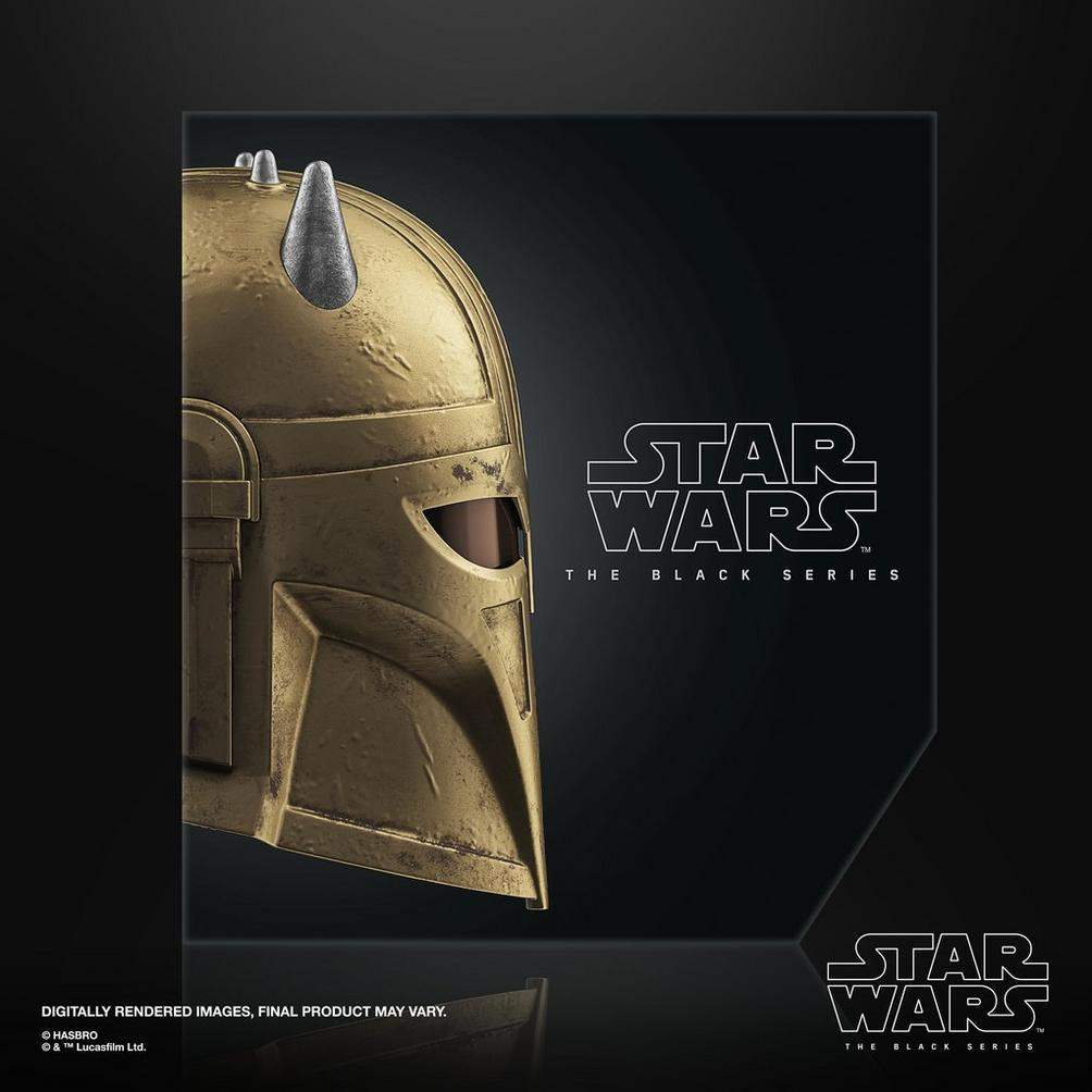 Logolu bir Star Wars Mandalorian miğfer ürünü.