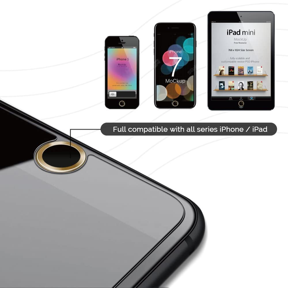 Eine Nahaufnahme zeigt eine schwarze Smartphone-Displayschutzfolie, im Hintergrund kleinere iPhones und iPads.