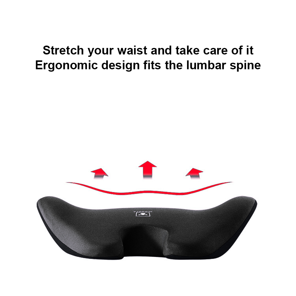 Ergonomisches Sitzkissen, das die Taille dehnt und die Lendenwirbelsäule stützt, für ergonomische Unterstützung.