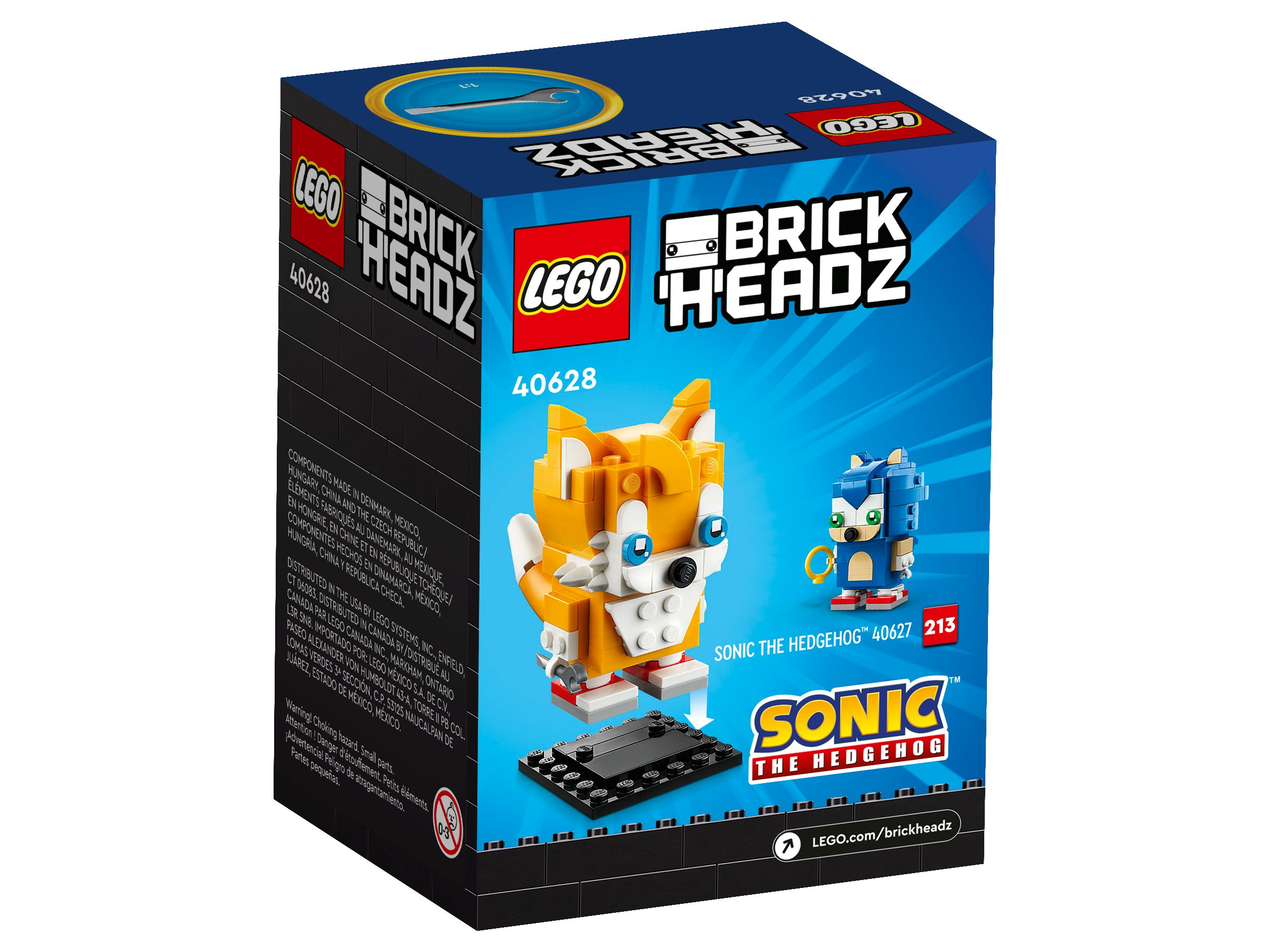 Eine Lego BrickHeadz Box mit Tails und Sonic aus Sonic the Hedgehog.