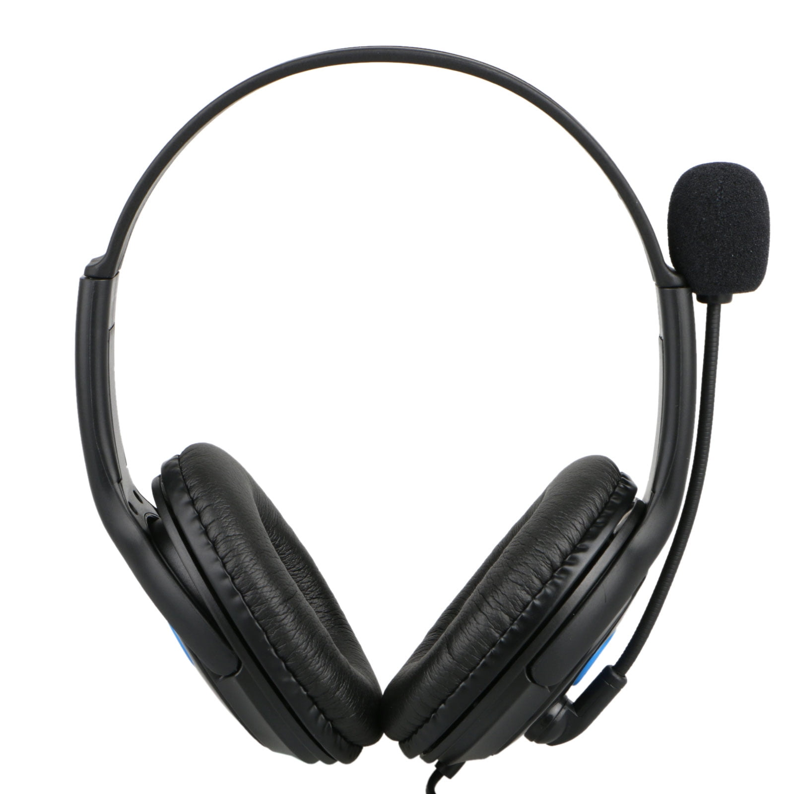 Schwarzes Headset mit Mikrofon. Das Headset hat schwarze Ohrmuscheln und ein schwarzes Band.