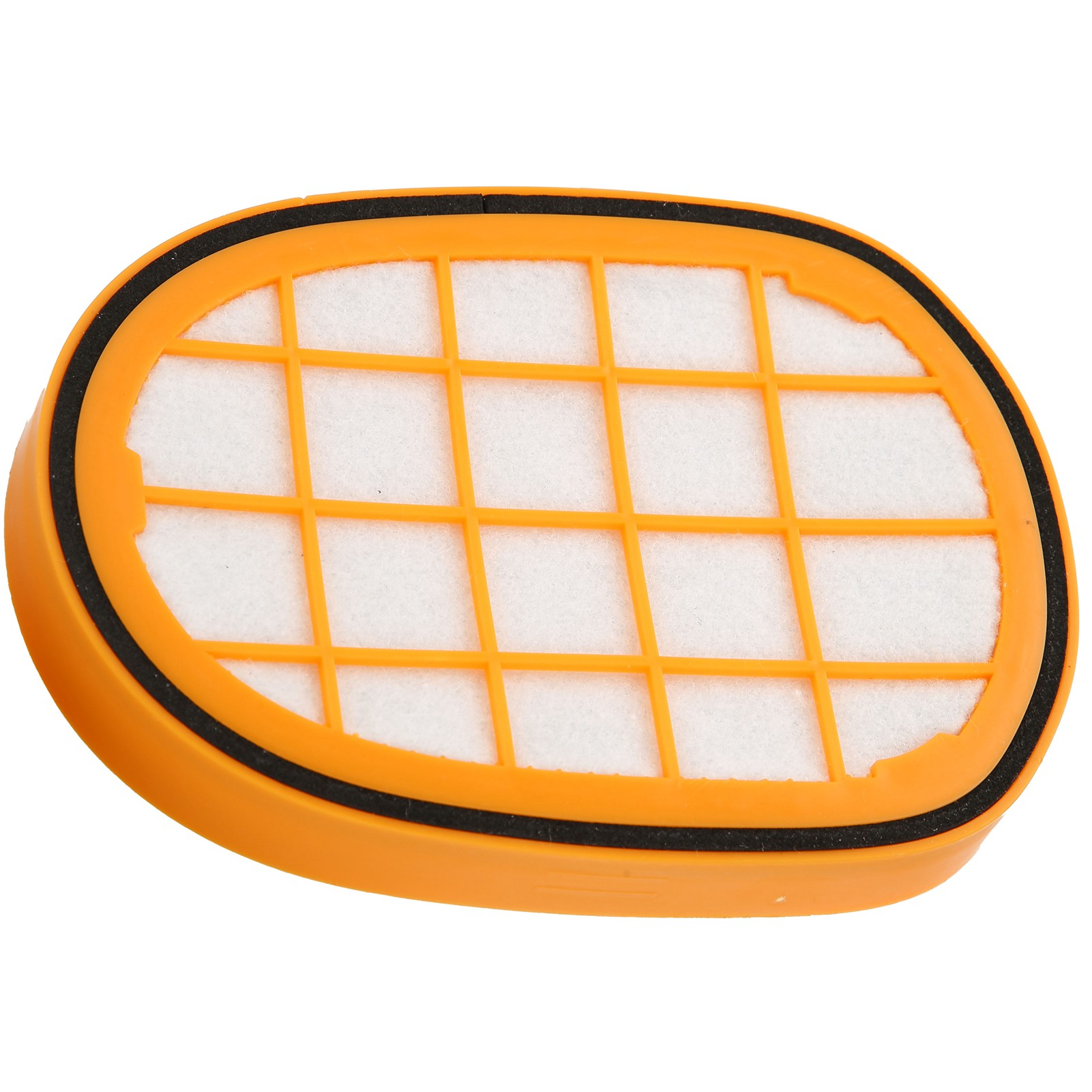 Orangener Filter mit schwarzem Rand und weißem Gittermuster innen.