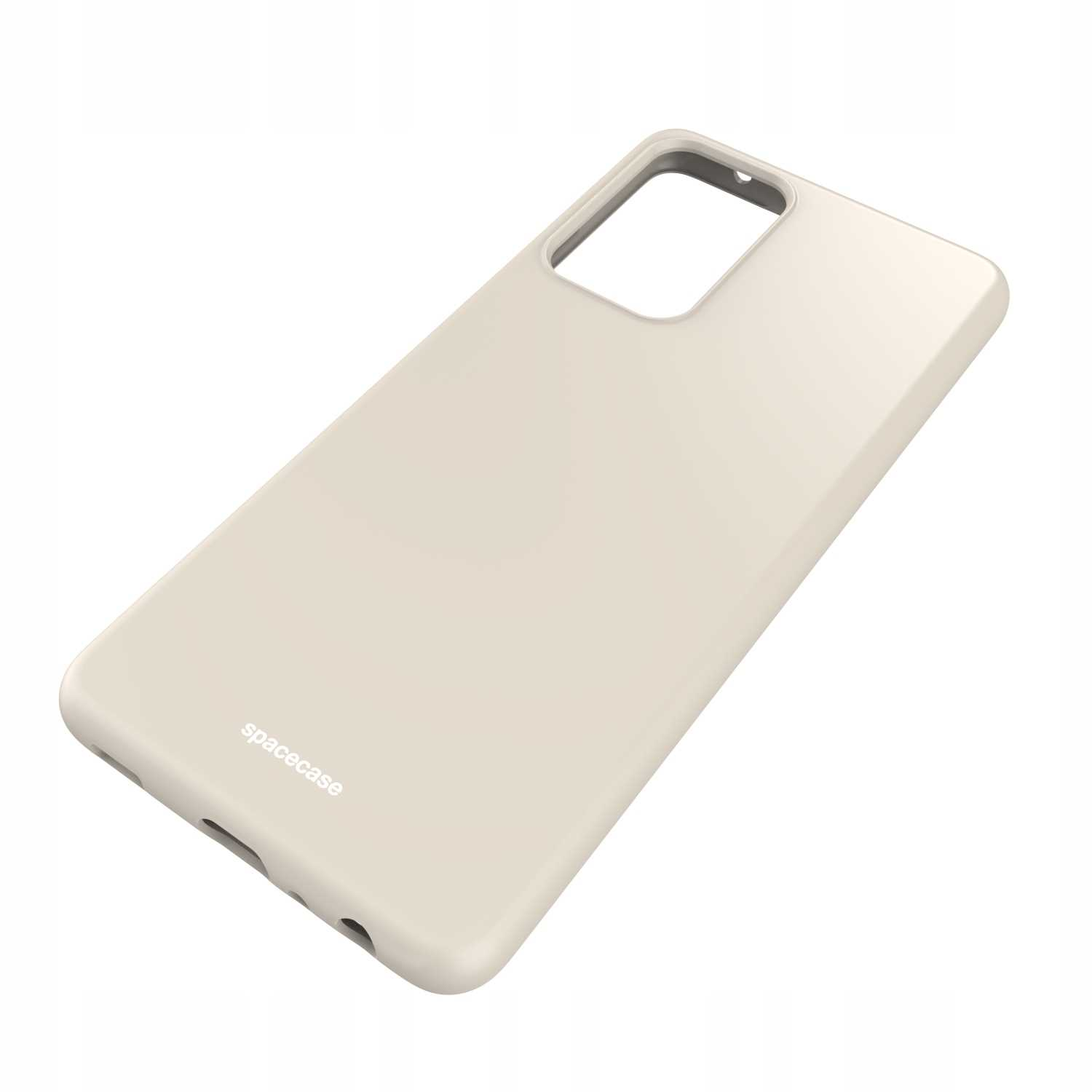 Beżowe etui na telefon. Widoczne logo spacecase.