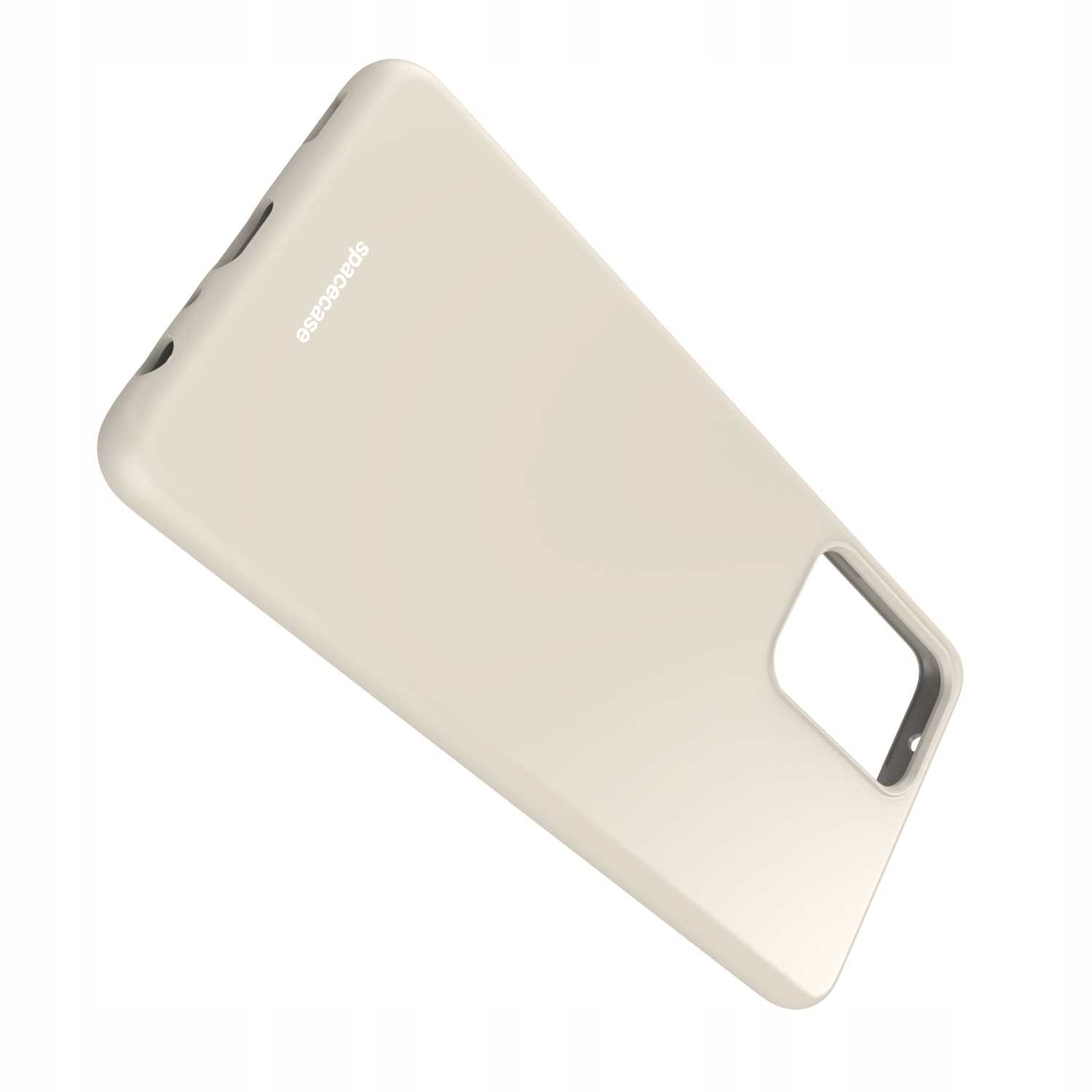 Beżowe etui na telefon. Widoczne logo spacecase.