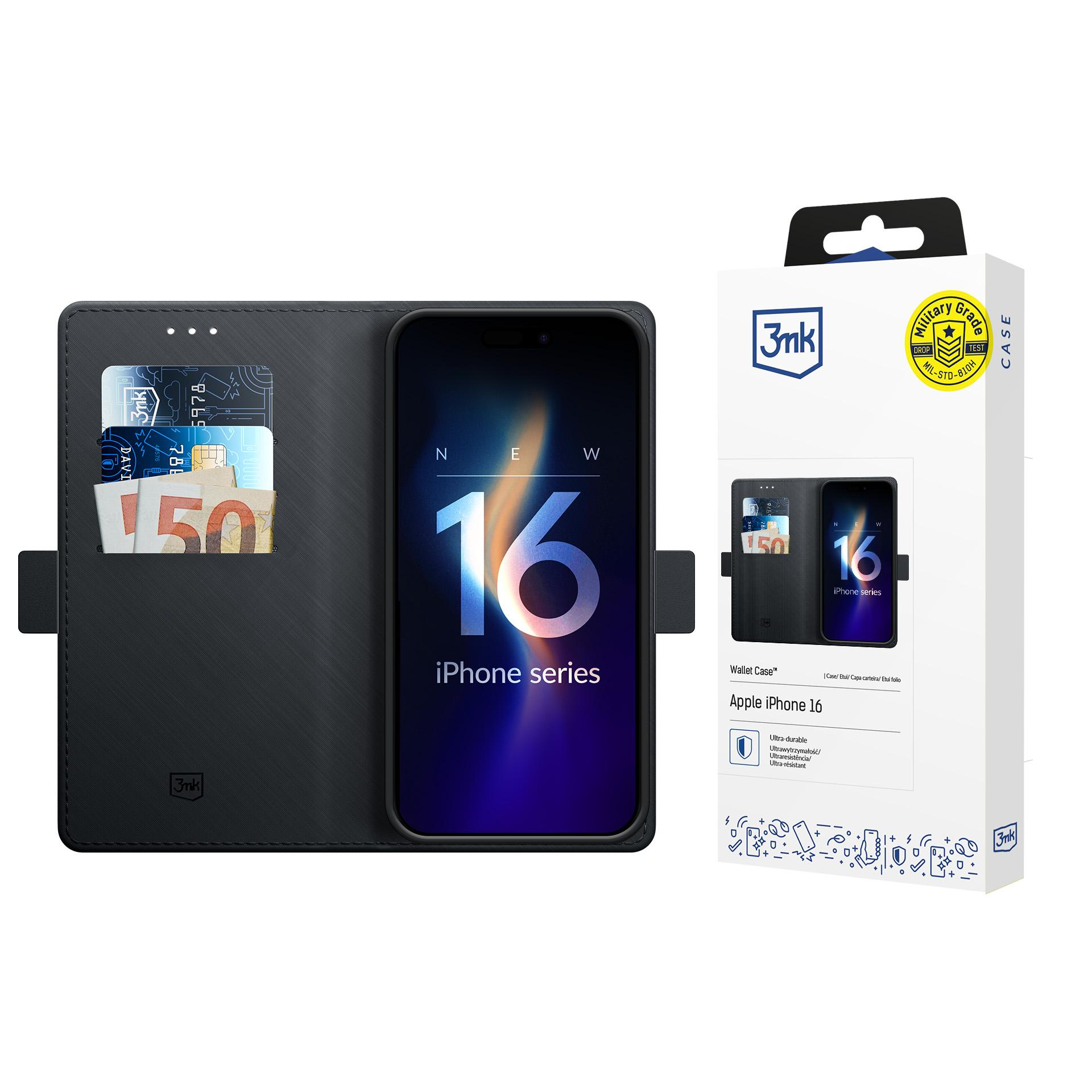 Etui do telefonu 3MK Apple iPhone 16 - 3mk Wallet Case Czarny