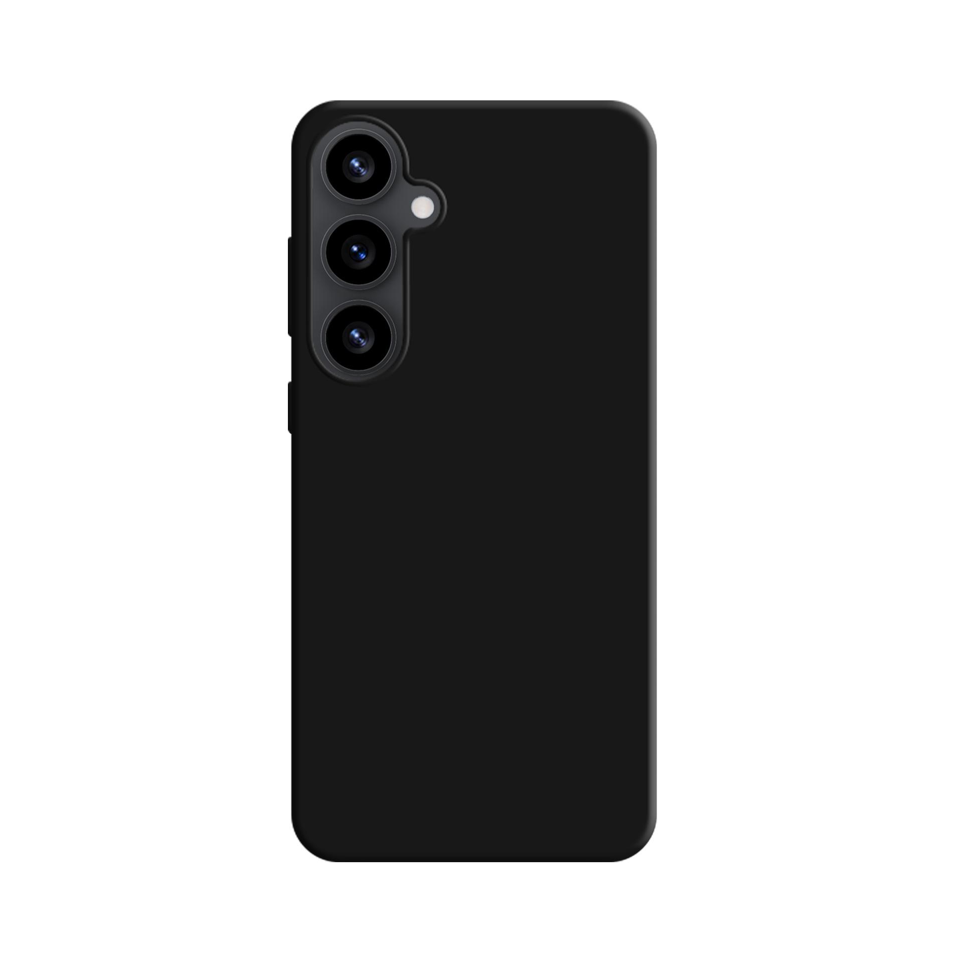 Czarne etui na telefon jest wyświetlane pionowo na zwykłym białym tle, prezentując jego elegancki wygląd.