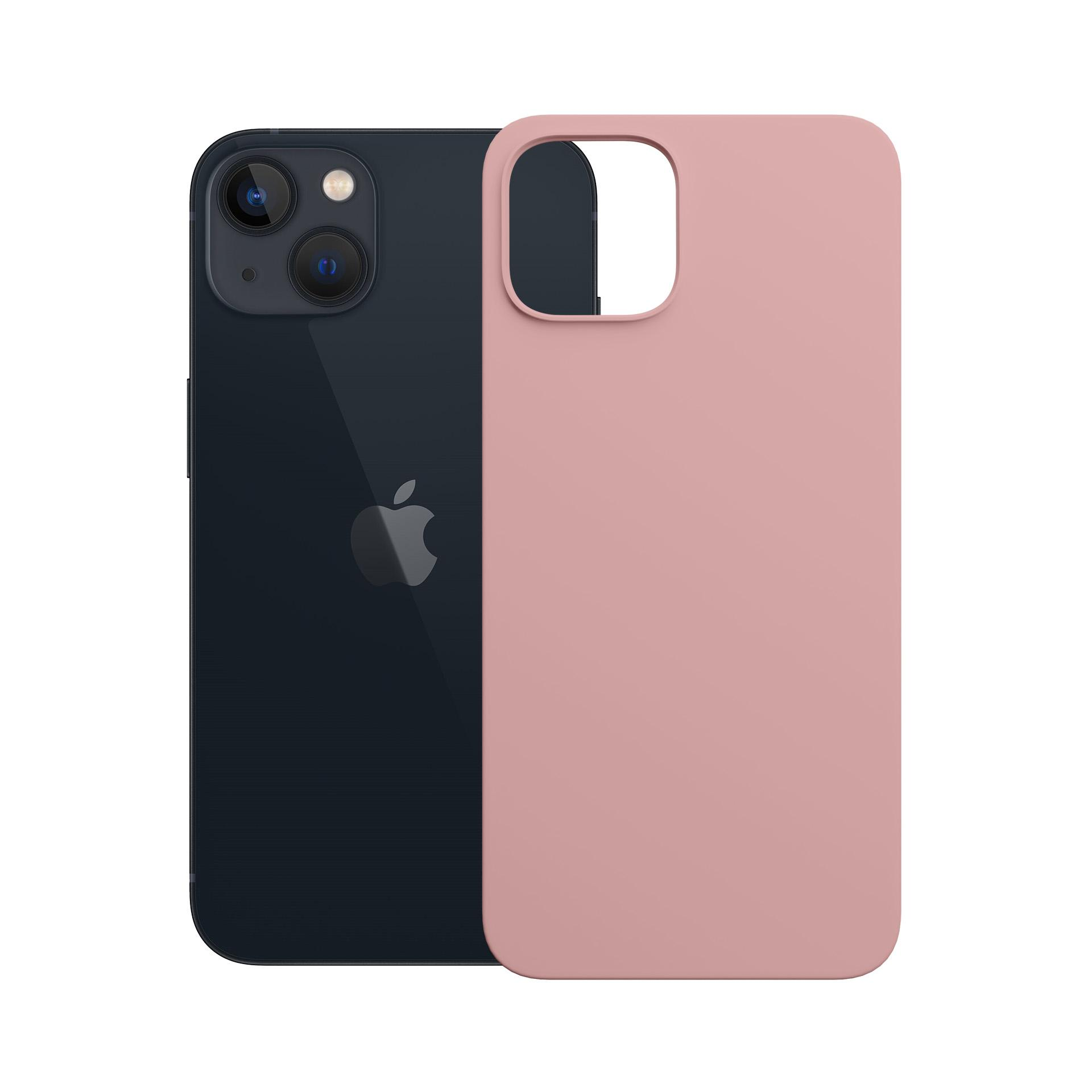 Ciemnoniebieski iPhone z różowym etui na telefon, prezentujący kontrastowe kolory i ochronę telefonu.