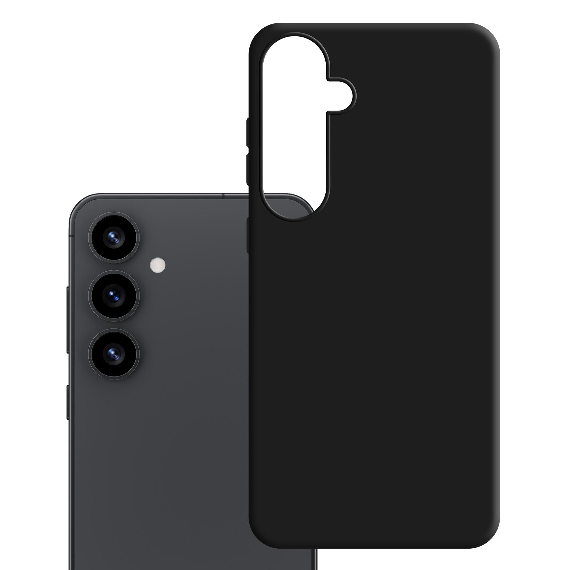 Szary telefon Samsung obok czarnego etui, podkreślający funkcje aparatu telefonu.