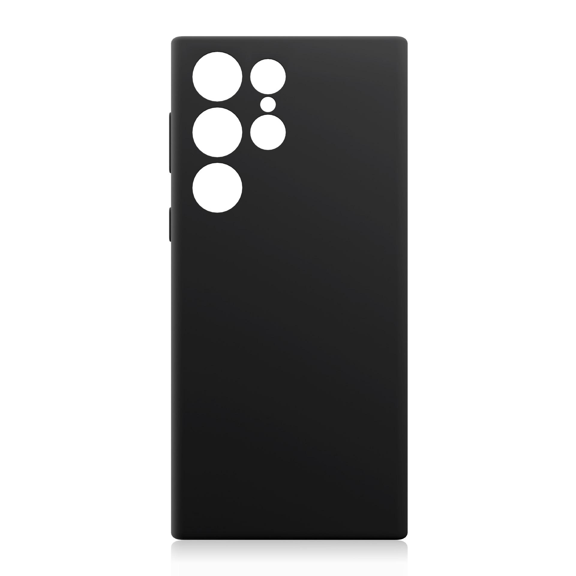 Eleganckie, czarne etui na telefon z okrągłymi wycięciami na obiektywy aparatu.