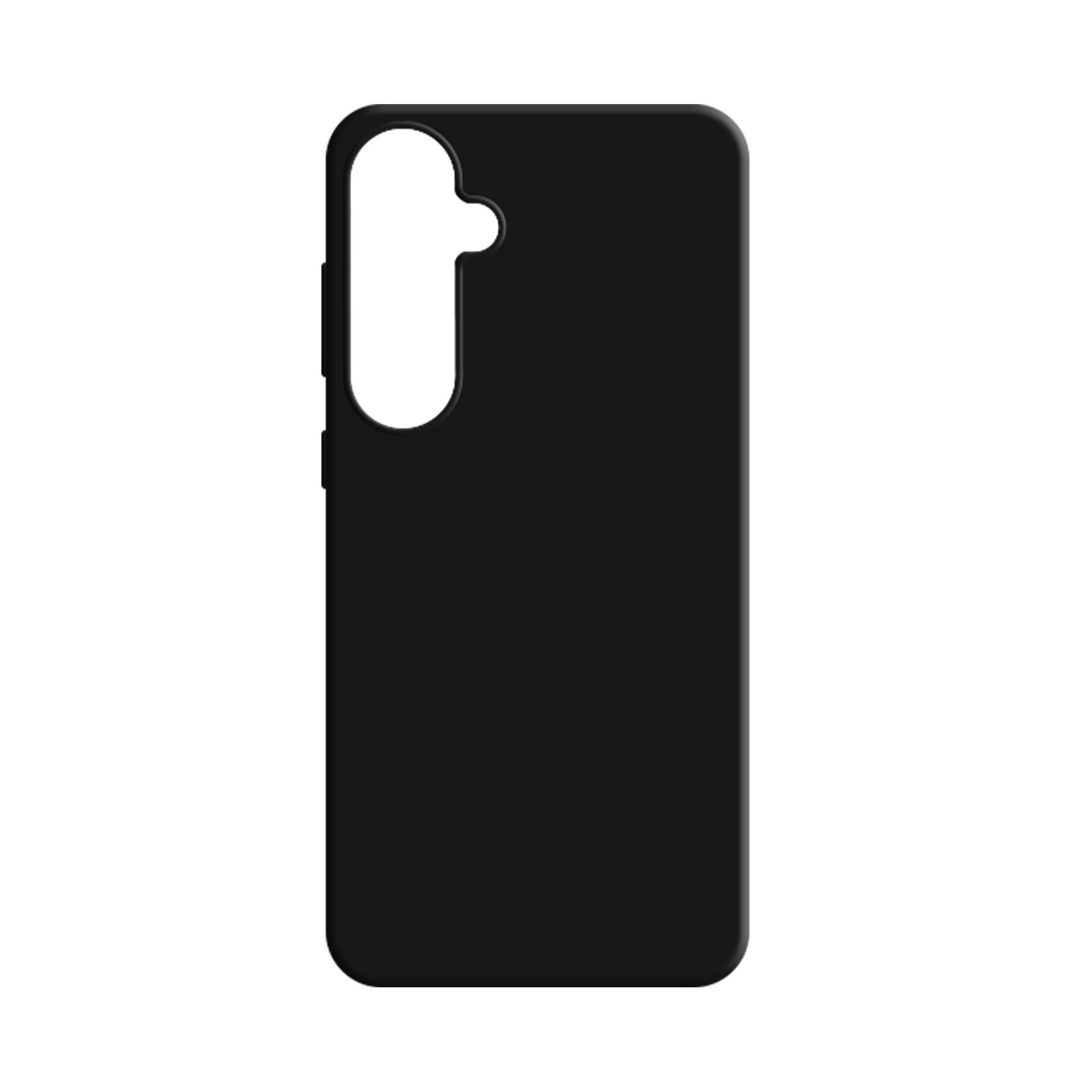 Obraz przedstawia czarne etui na telefon z wycięciami na aparat i przyciski.