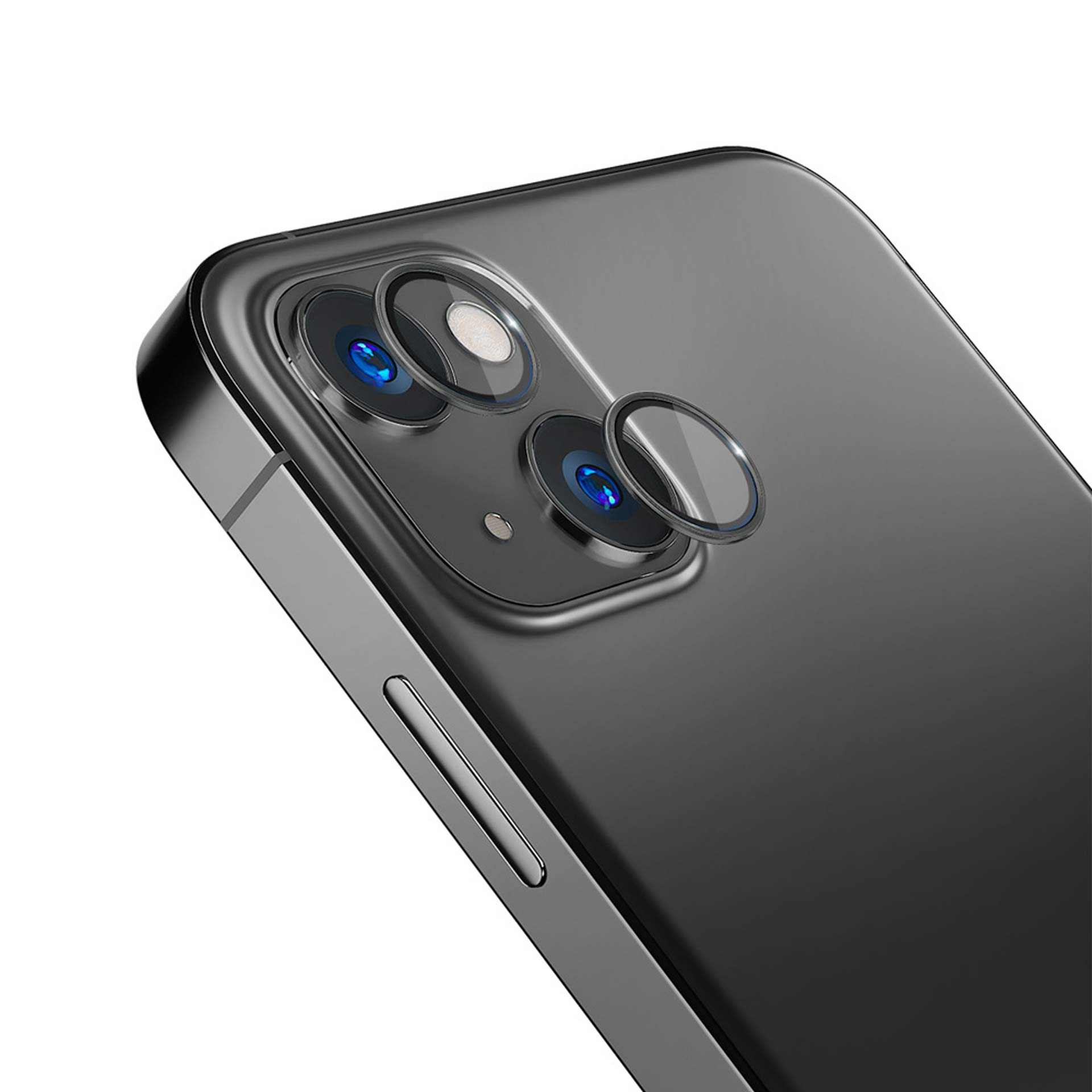 Telefon z osłonami obiektywów na dwóch obiektywach aparatu, podkreślający elegancki wygląd i ochronę.