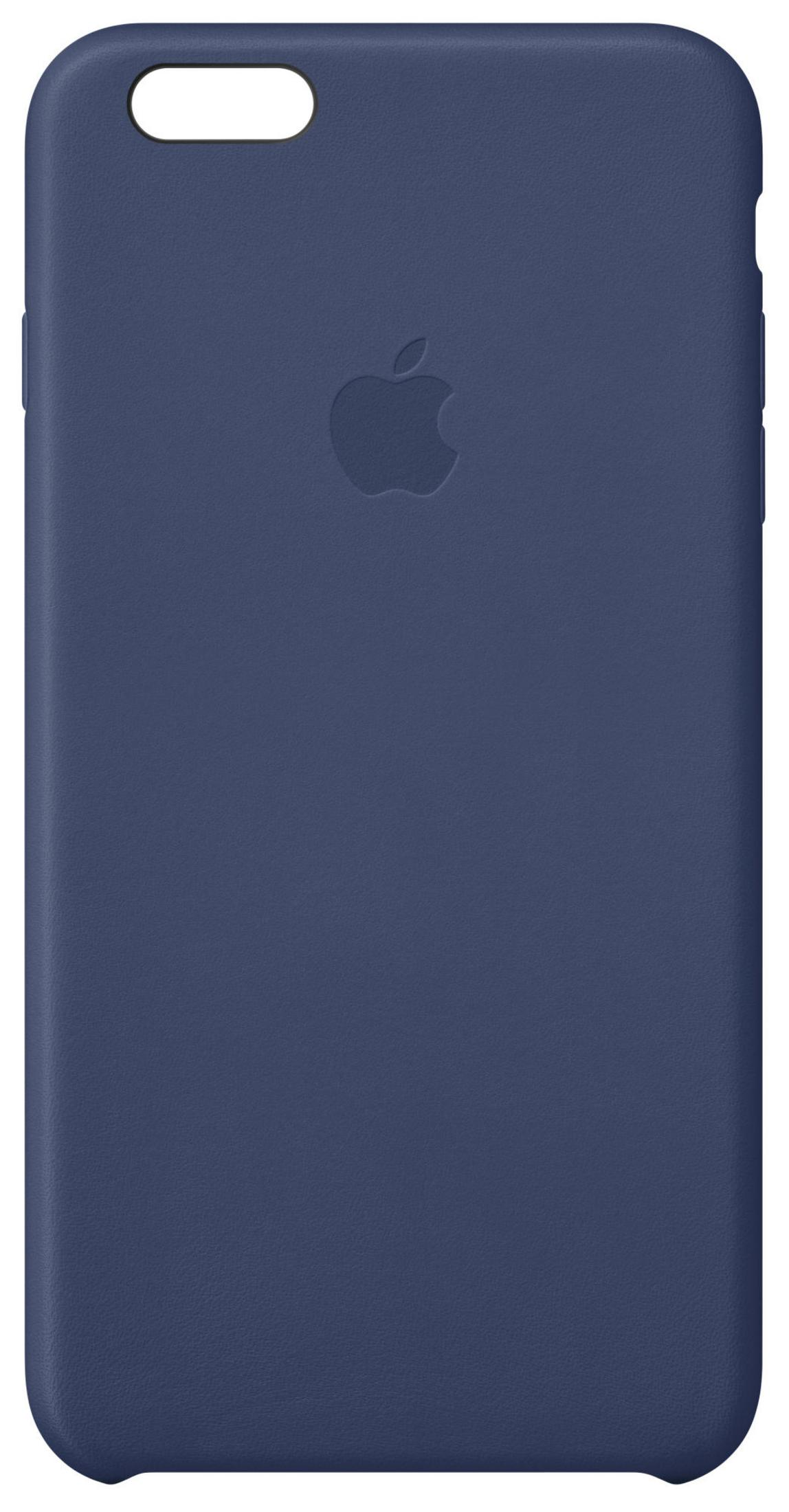 Una custodia in pelle blu scuro per iPhone 6/6s è mostrata su uno sfondo bianco.