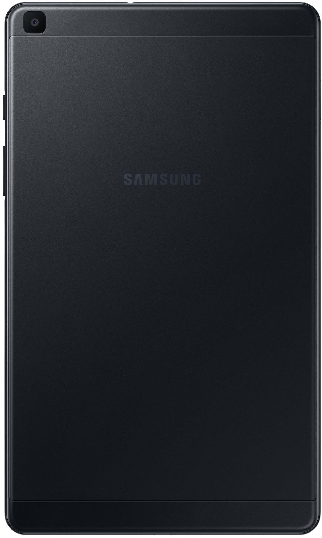 Eine schwarze Samsung Tablet-Rückansicht mit sichtbarem Markennamen.