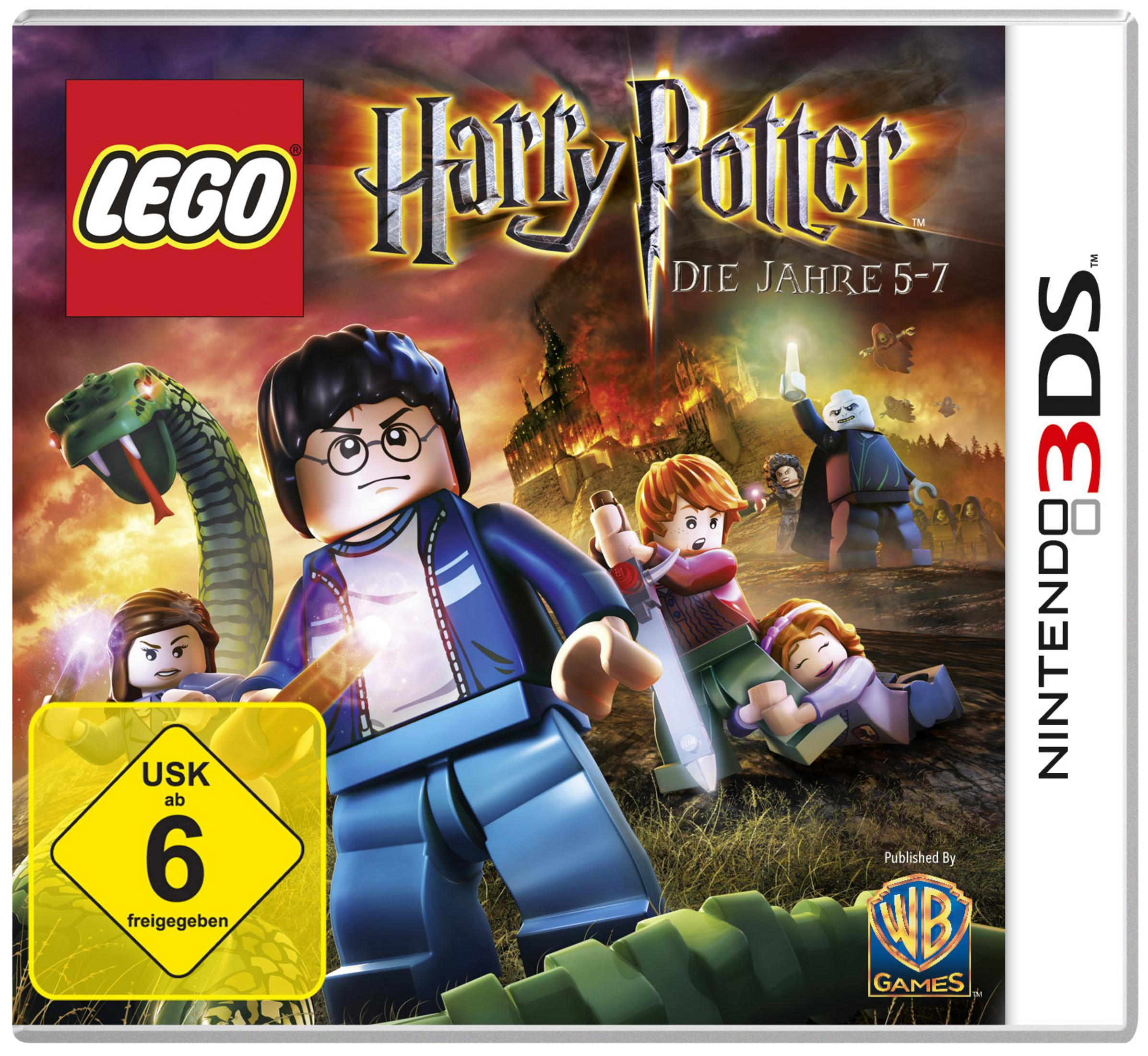 Lego Harry Potter-Spielecover mit Charakteren und einer Schlange.