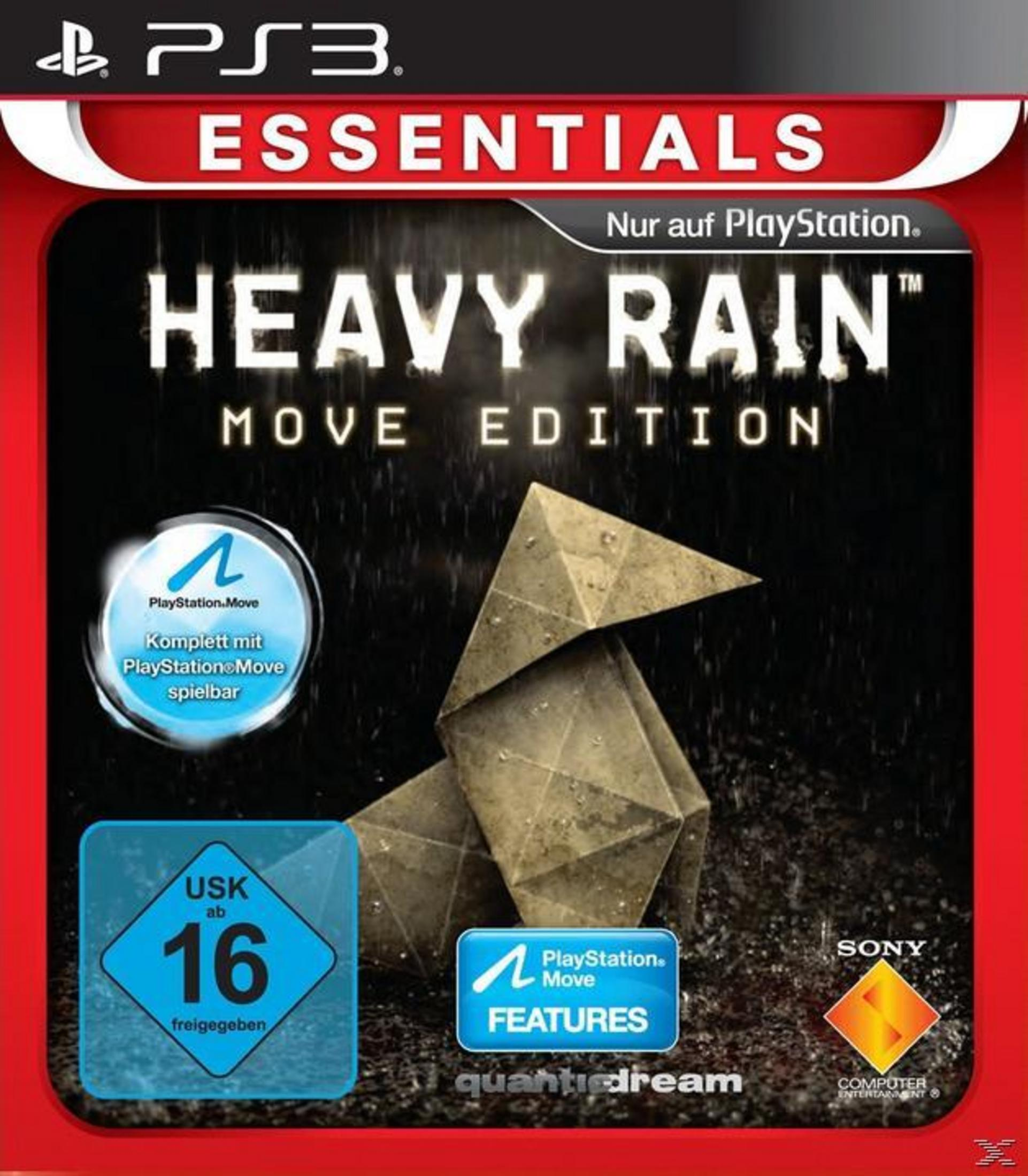 Spiel-Cover: Heavy Rain Move Edition. Eine Origami-Figur ist auf dem Cover. Das Spiel ist für PS3.