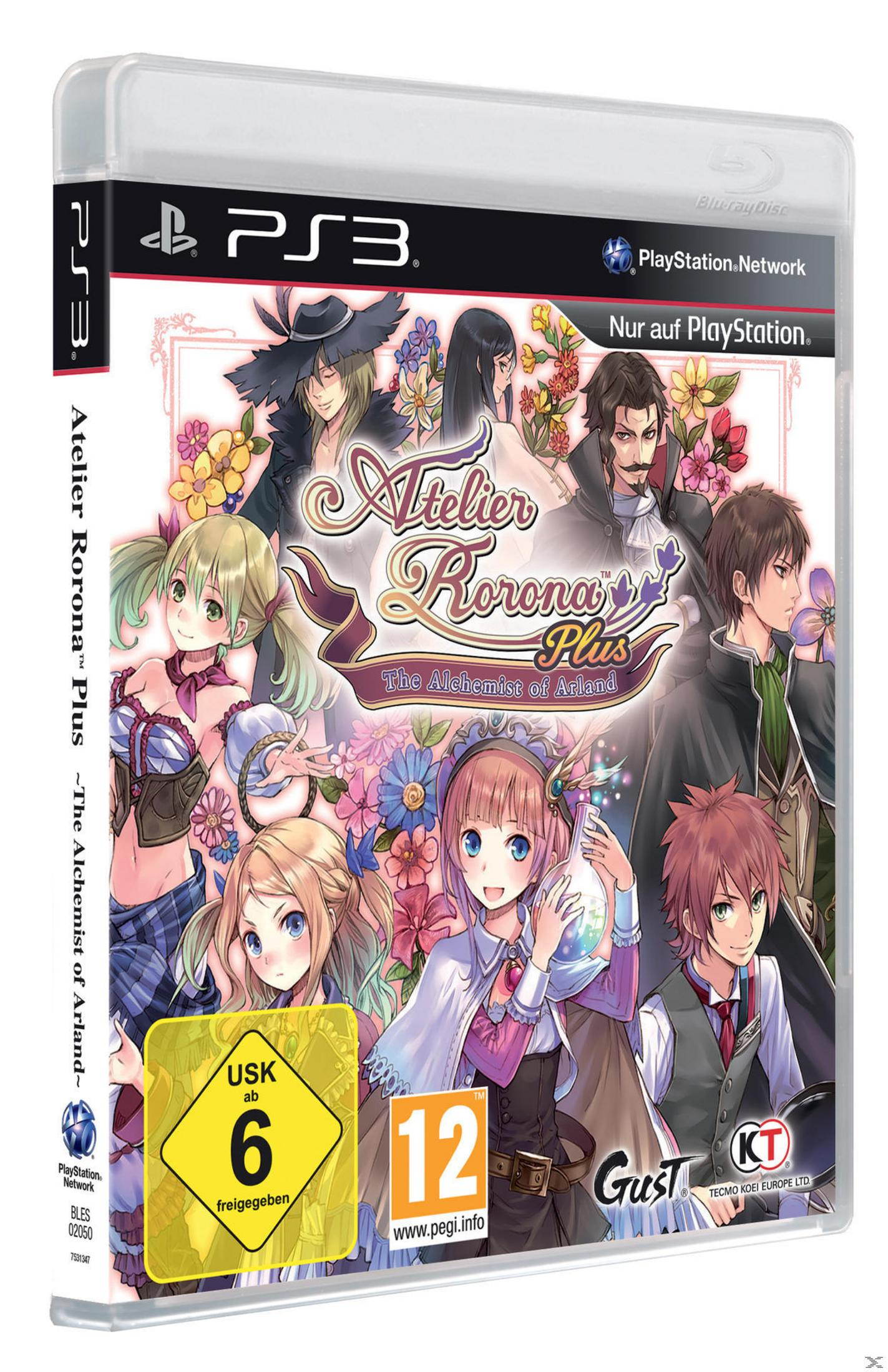 PS3-Spielhülle: Atelier Korona Plus, mit Anime-Figuren und Blumenkunst. USK 6.