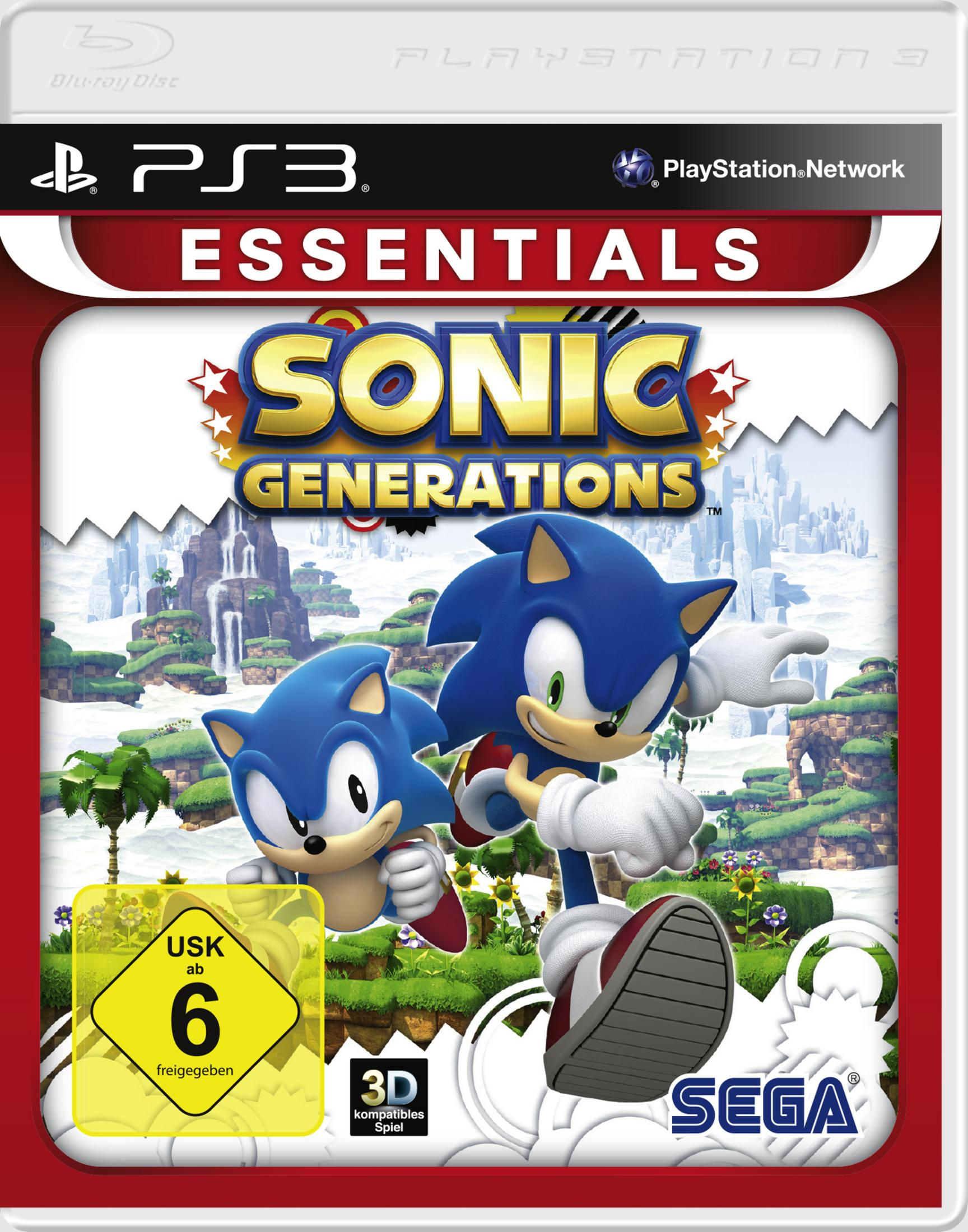 Sonic Generations-Spielcover: Sonic-Charaktere mit einer lebendigen Hintergrundszene.