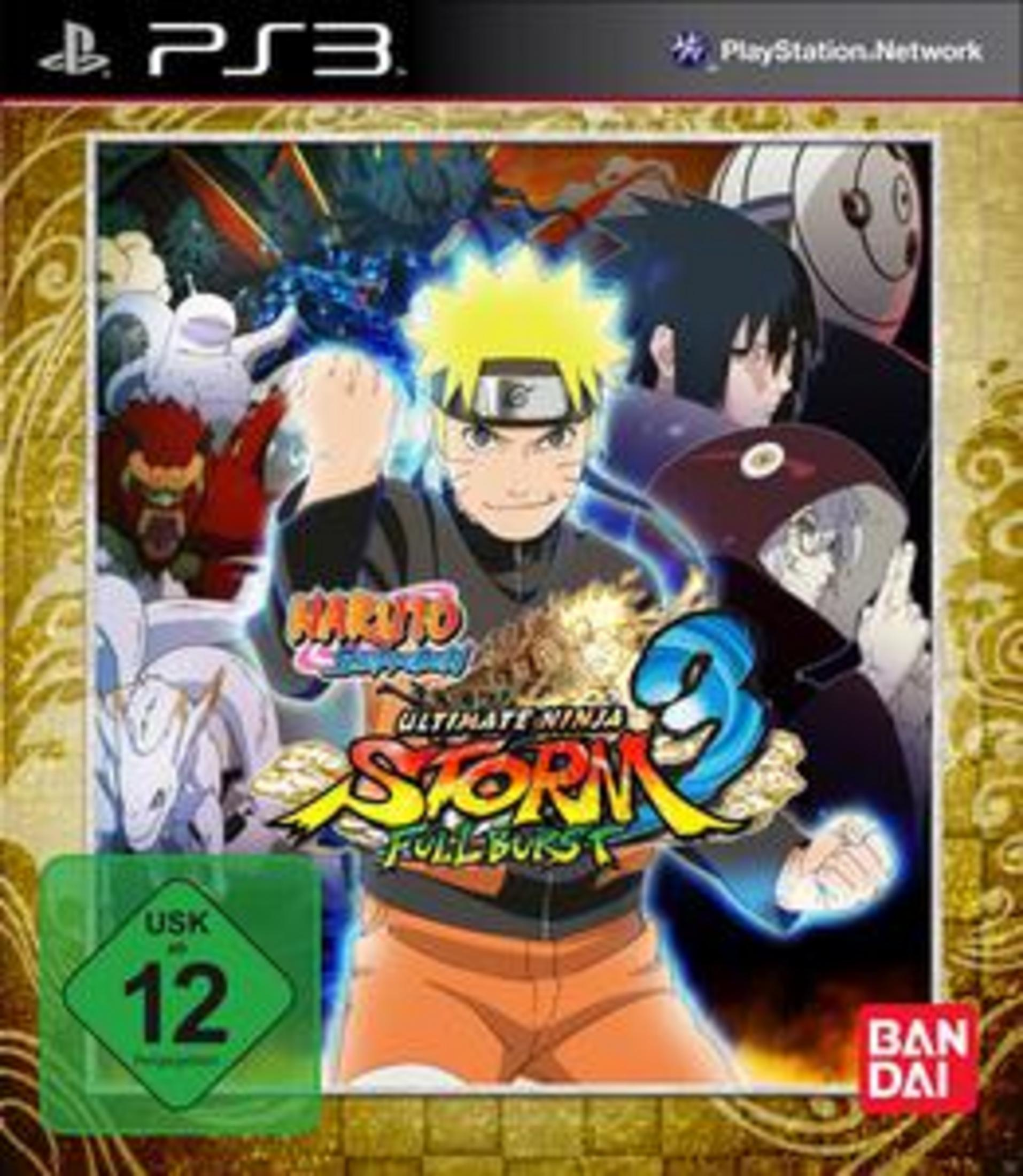 Das Cover von Naruto Shippuden: Ultimate Ninja Storm 3 Full Burst zeigt Naruto und andere Charaktere.