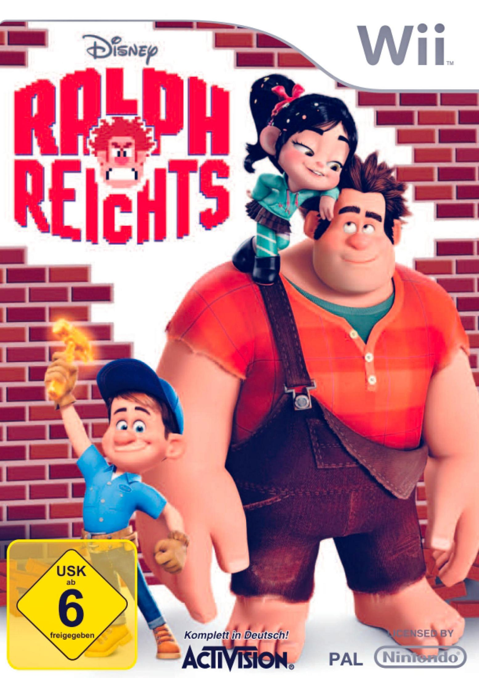 Das Cover zeigt Charaktere aus Wreck-It Ralph, darunter Ralph, Vanellope und Felix.