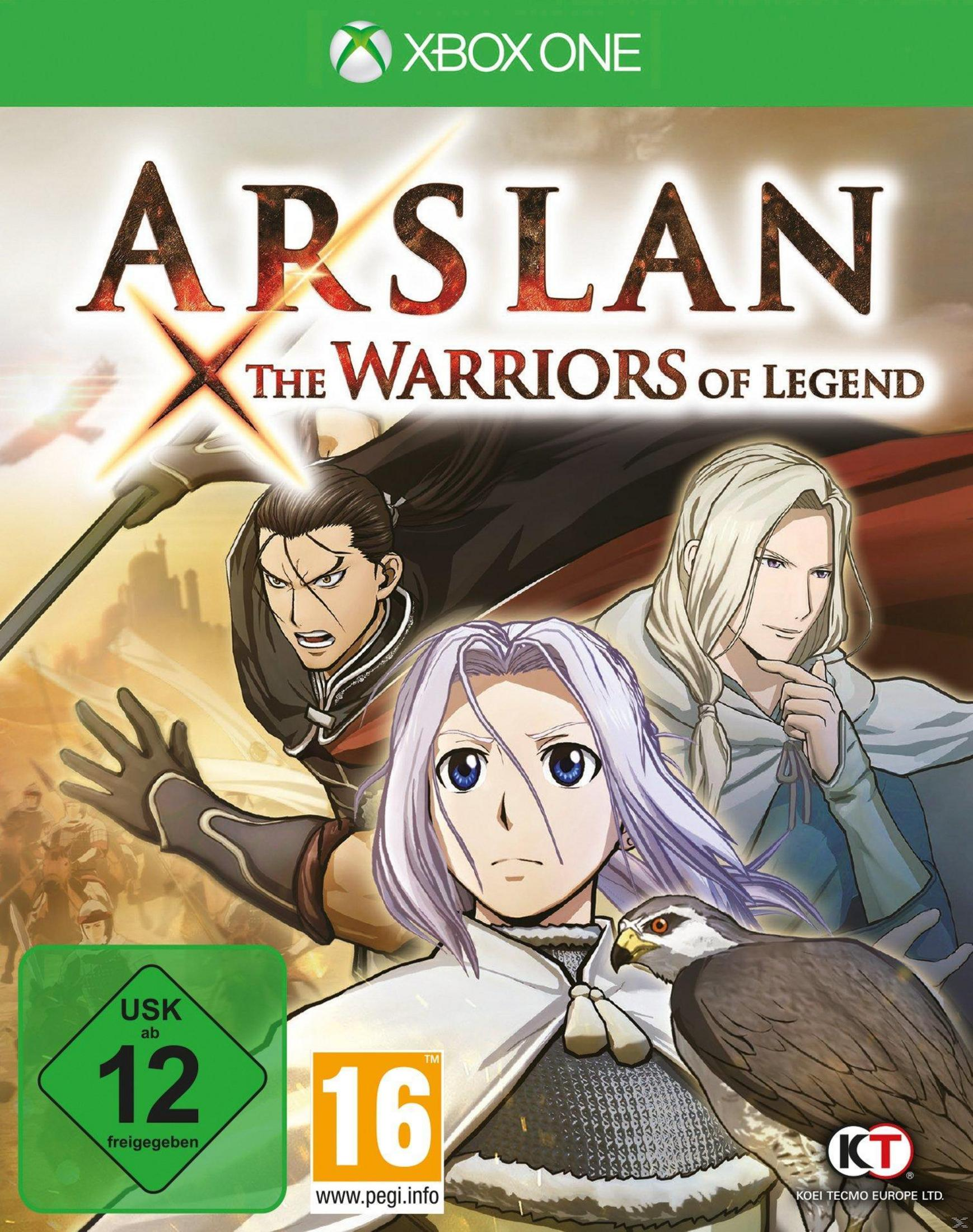 Arslan: The Warriors of Legend Xbox One-Spielcover mit Anime-Charakteren in einer Fantasiewelt.