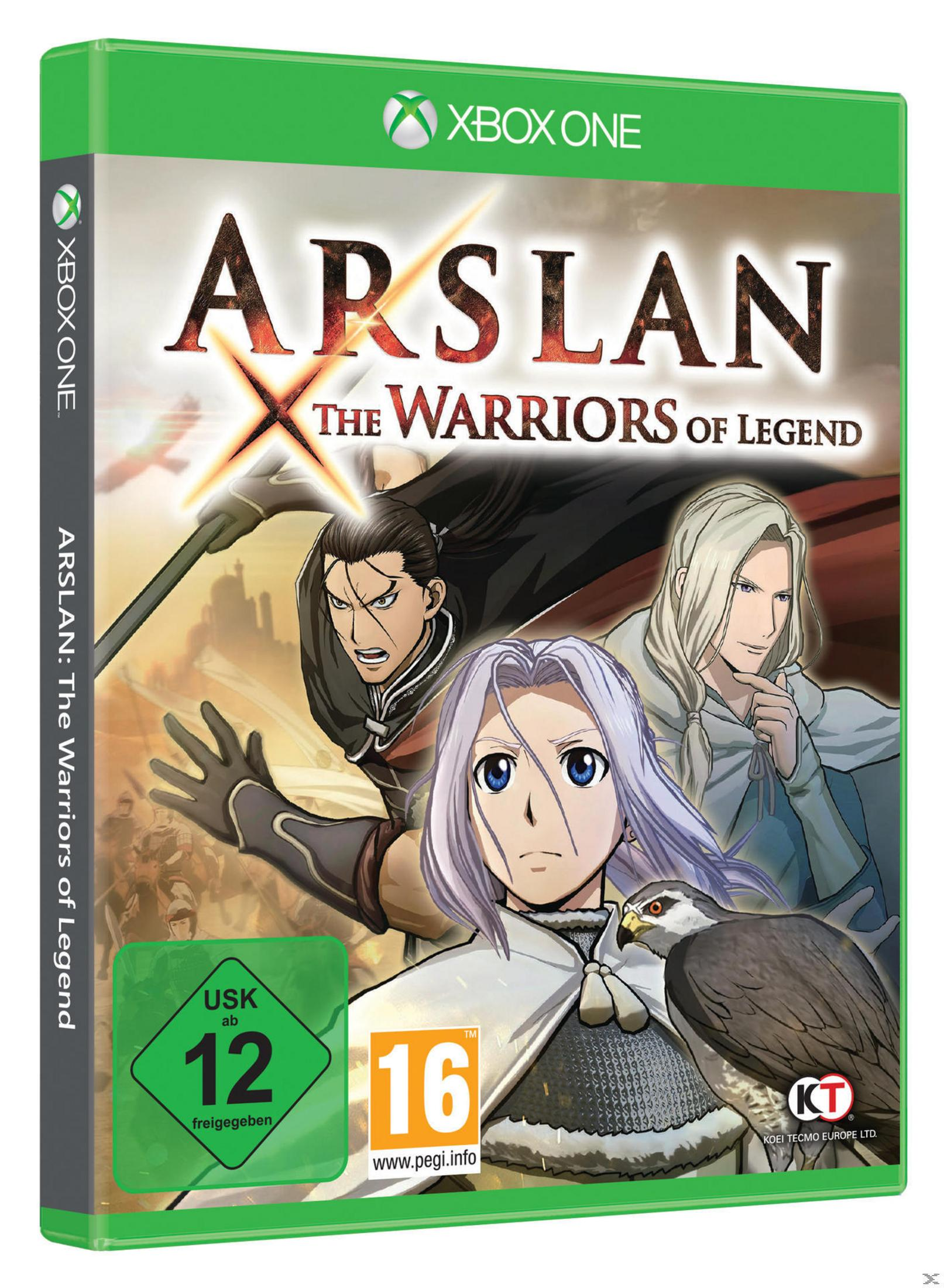 Arslan: The Warriors of Legend Xbox One-Spielbox mit Anime-Charakteren in einer Fantasiewelt.