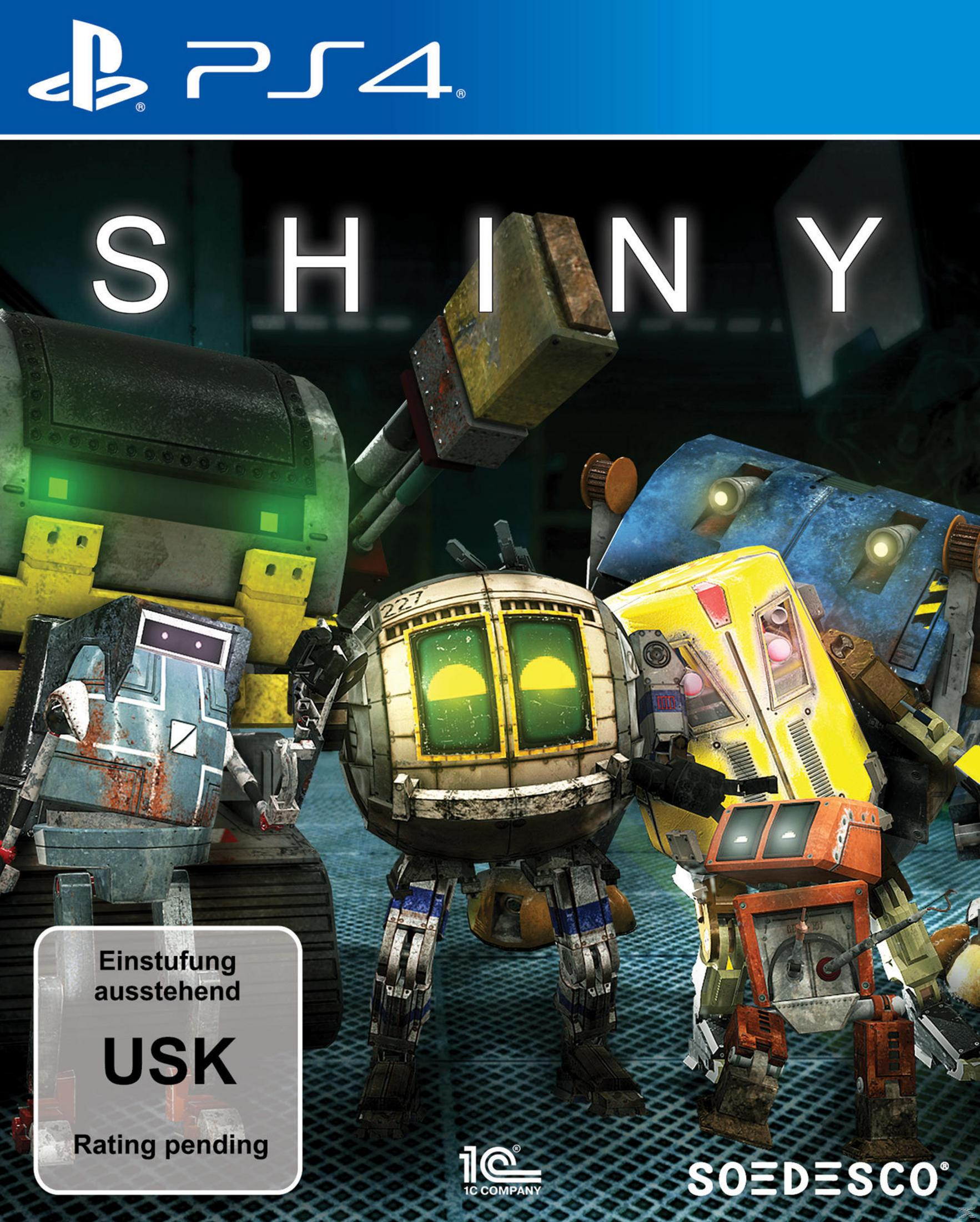 Shiny-Spielcover mit Robotern. Unten ist eine USK-Bewertung von 0 zu sehen.