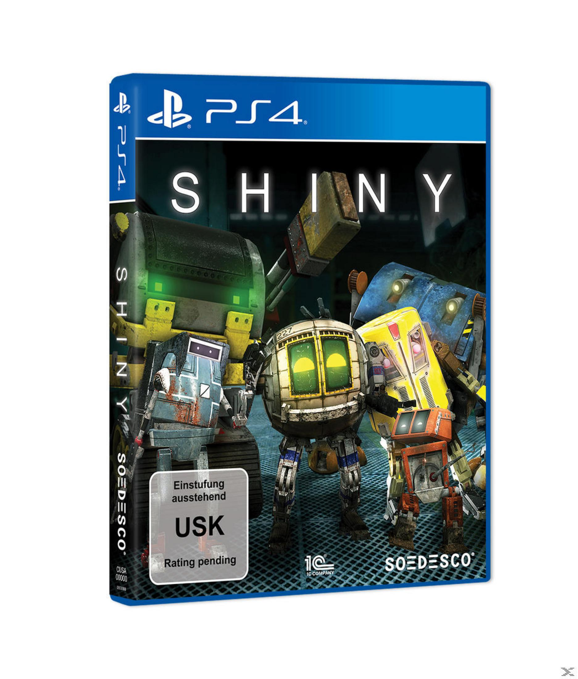 Spielcover für Shiny mit Robotern. USK-Bewertung und andere Spieldetails sind sichtbar.
