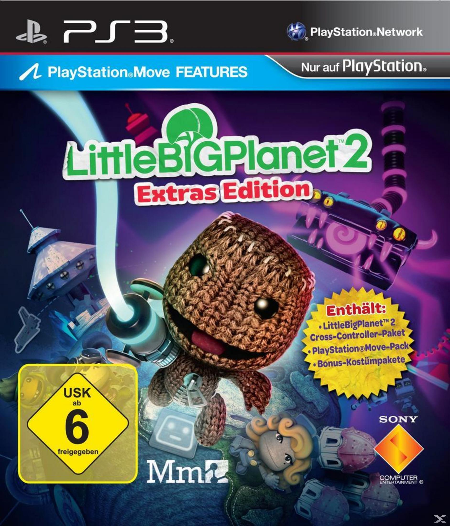 Spielbox. Little Big Planet 2, Extras Edition. Brauner Sackboy-Charakter mit Text.