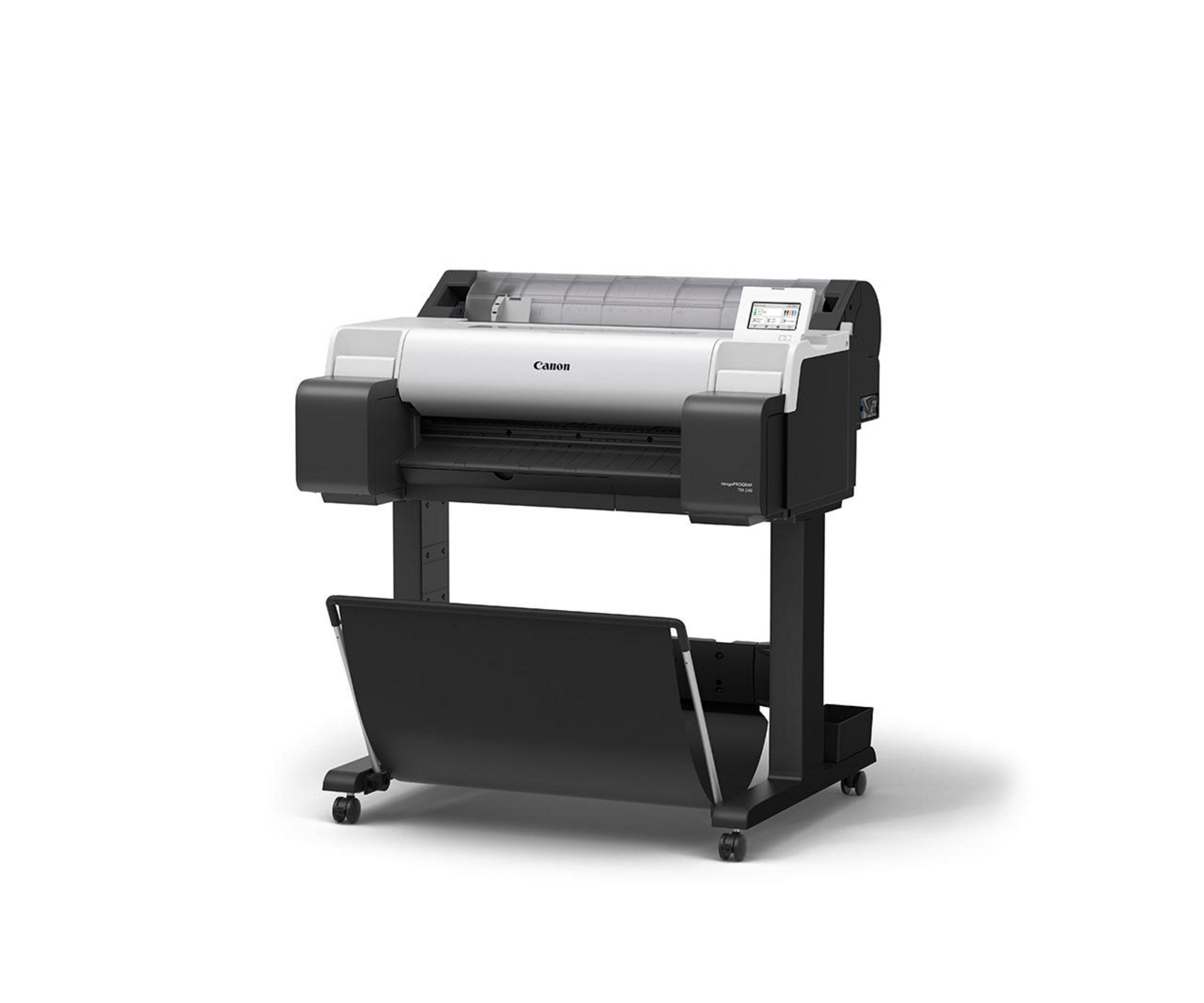 Canon printer on a stand.
