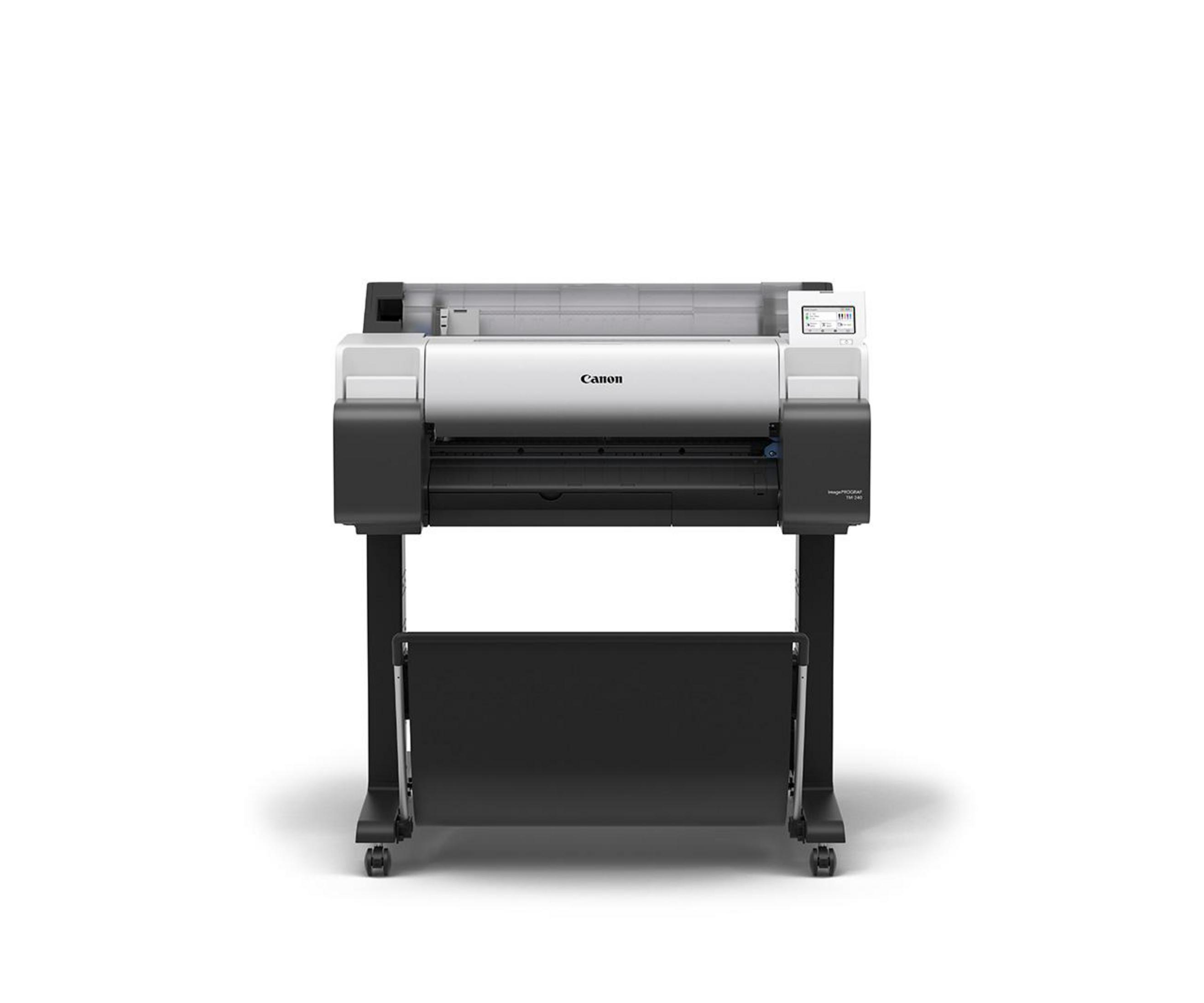 Canon printer on a stand.