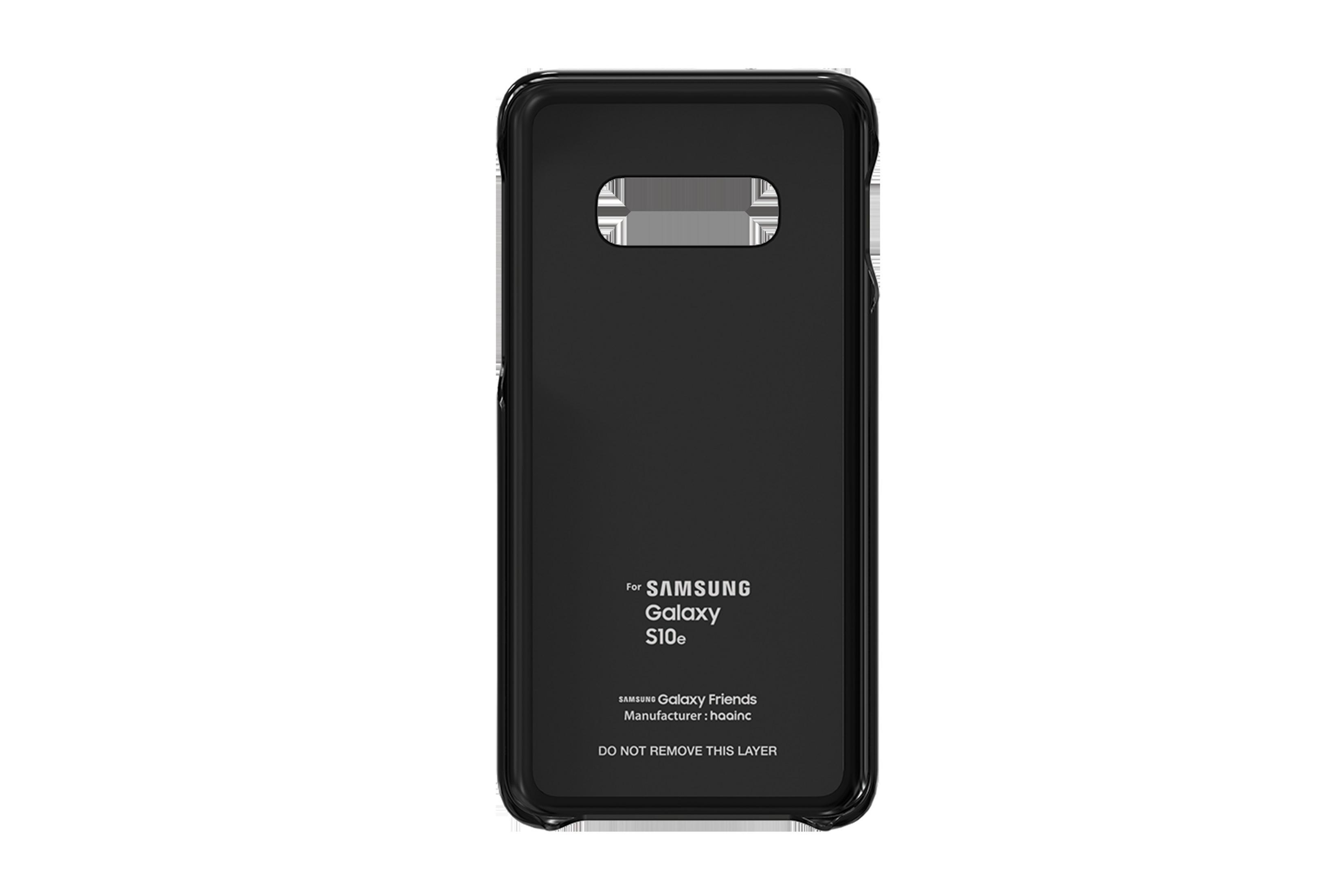 Custodia nera per telefono con testo per Samsung Galaxy S10e. Retro semplice, senza design.