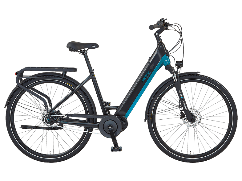 PROPHETE Geniesser 5.8 Citybike (Laufradgröße: 28 Zoll, Rahmenhöhe: 48 cm, Damen-Rad, 720 Wh, schwarz| blau)