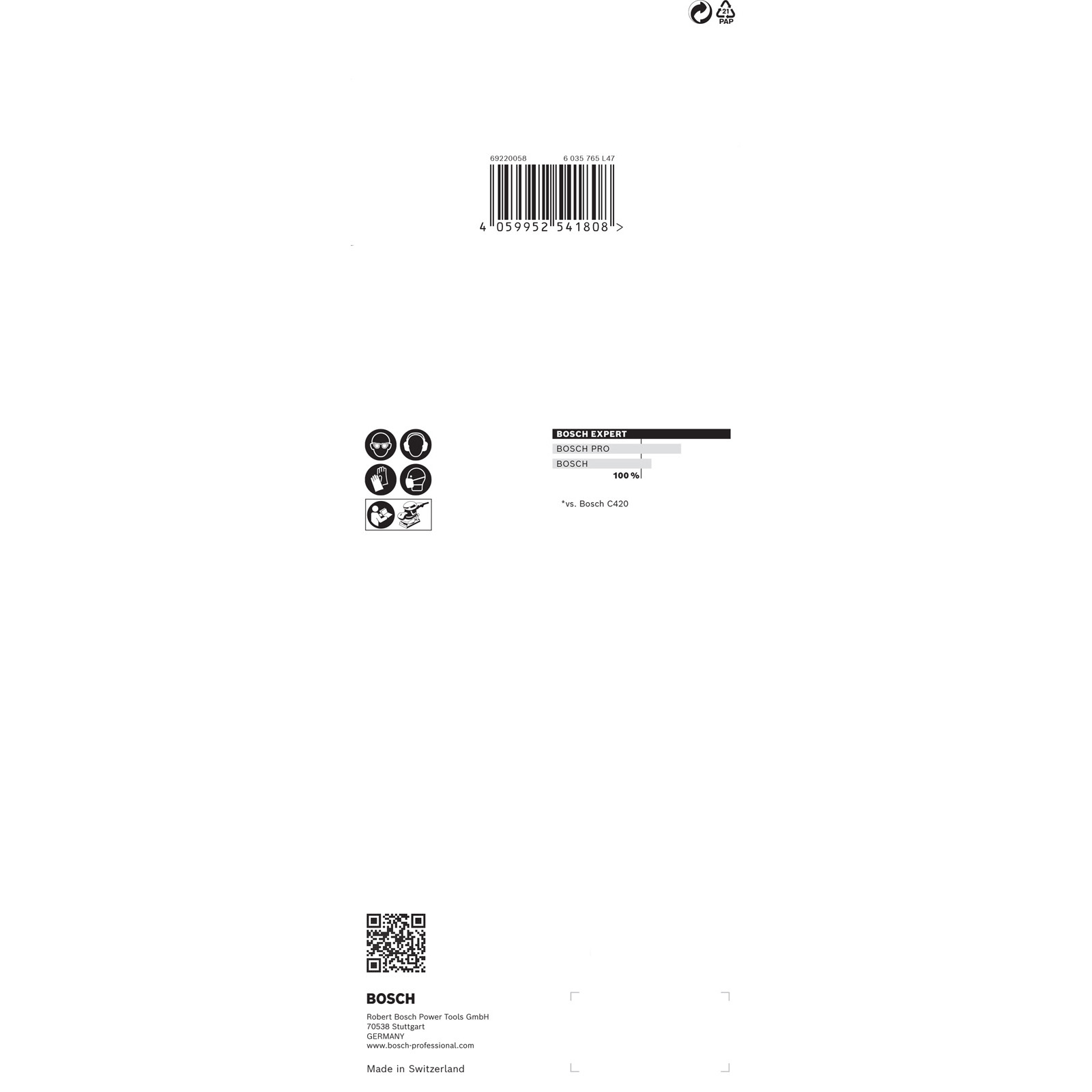 Produktverpackung mit Barcode, Logos und Text auf weißem Hintergrund.