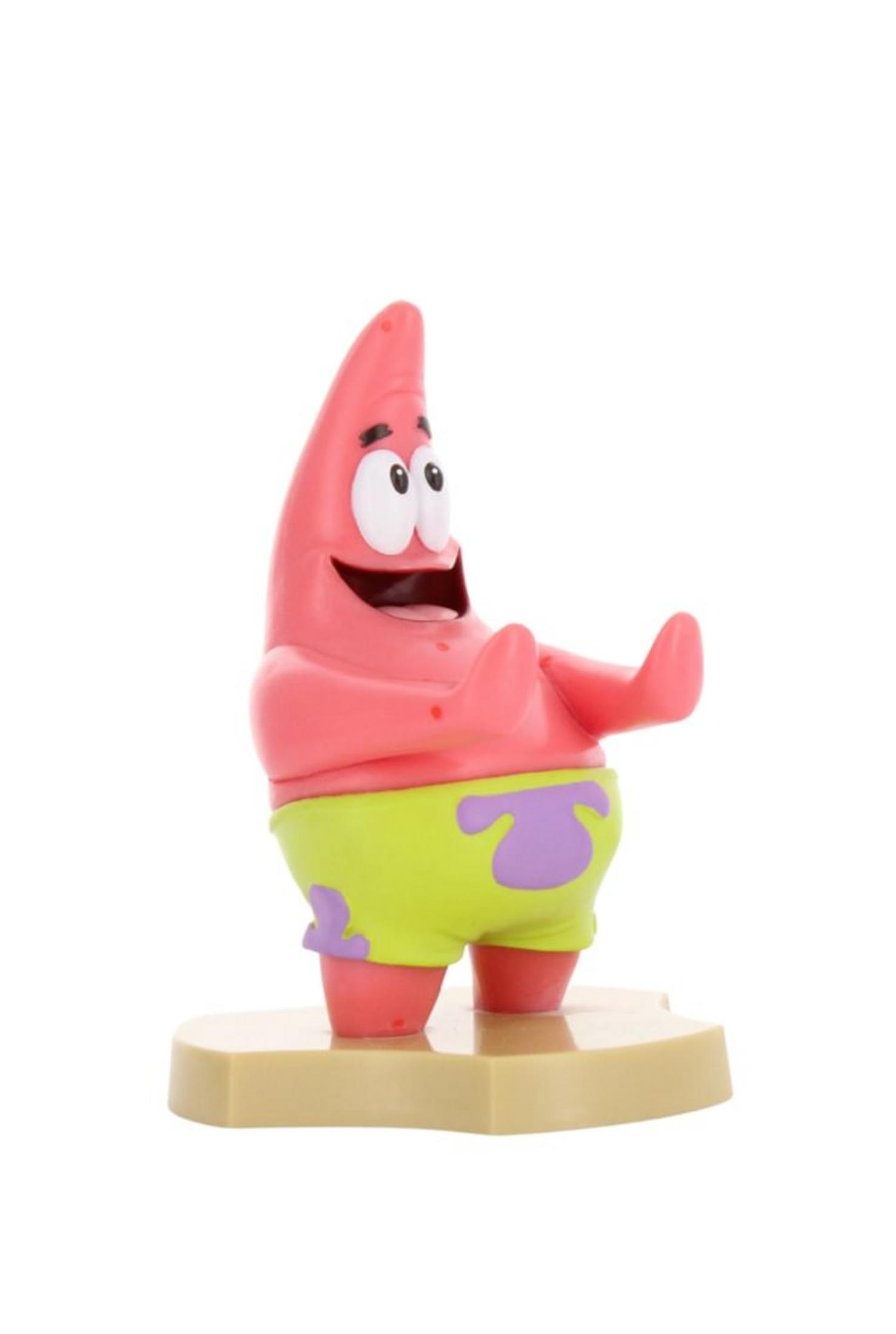 Patrick Star-Figur mit grünen Shorts und lilafarbenen Seesternmustern.