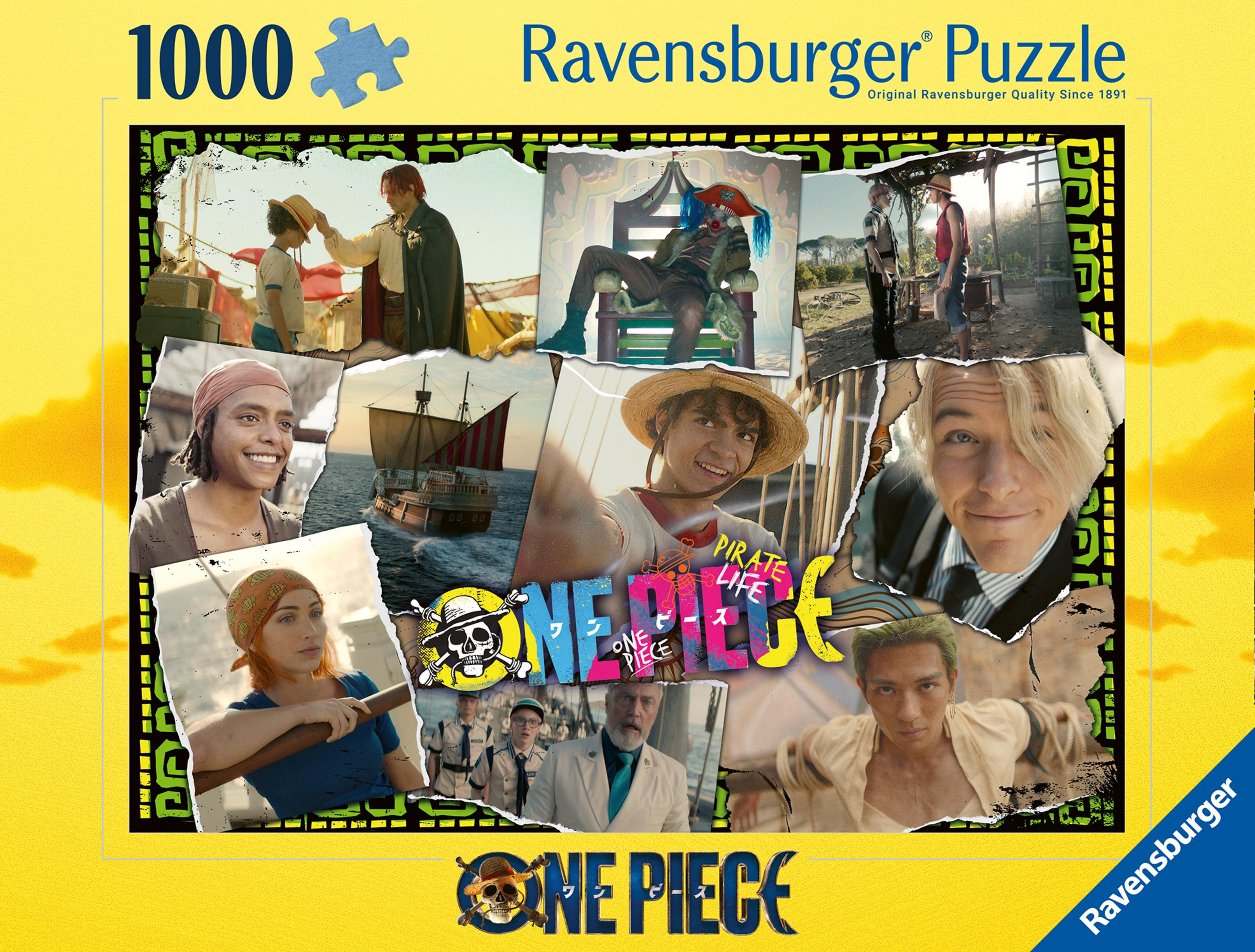 Un puzzle di One Piece, che mostra vari personaggi e scene della serie live-action.
