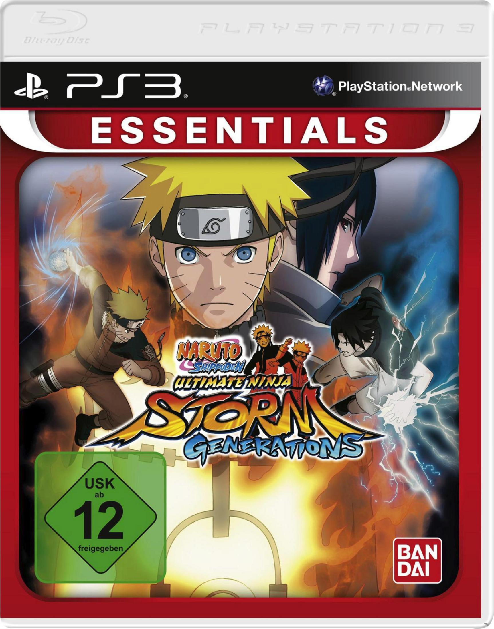 Naruto-Spielcover mit Naruto und Sasuke. Der Titel lautet "Naruto Shippuden: Ultimate Ninja Storm Generations".