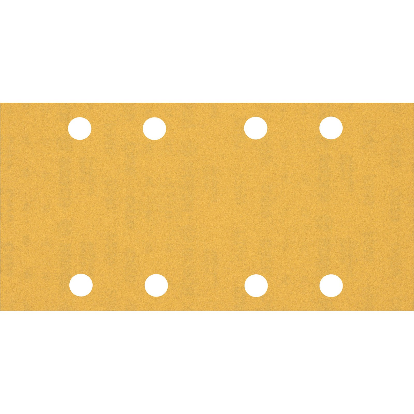 Un foglio abrasivo rettangolare con 8 fori, di colore arancione chiaro e texture uniforme.