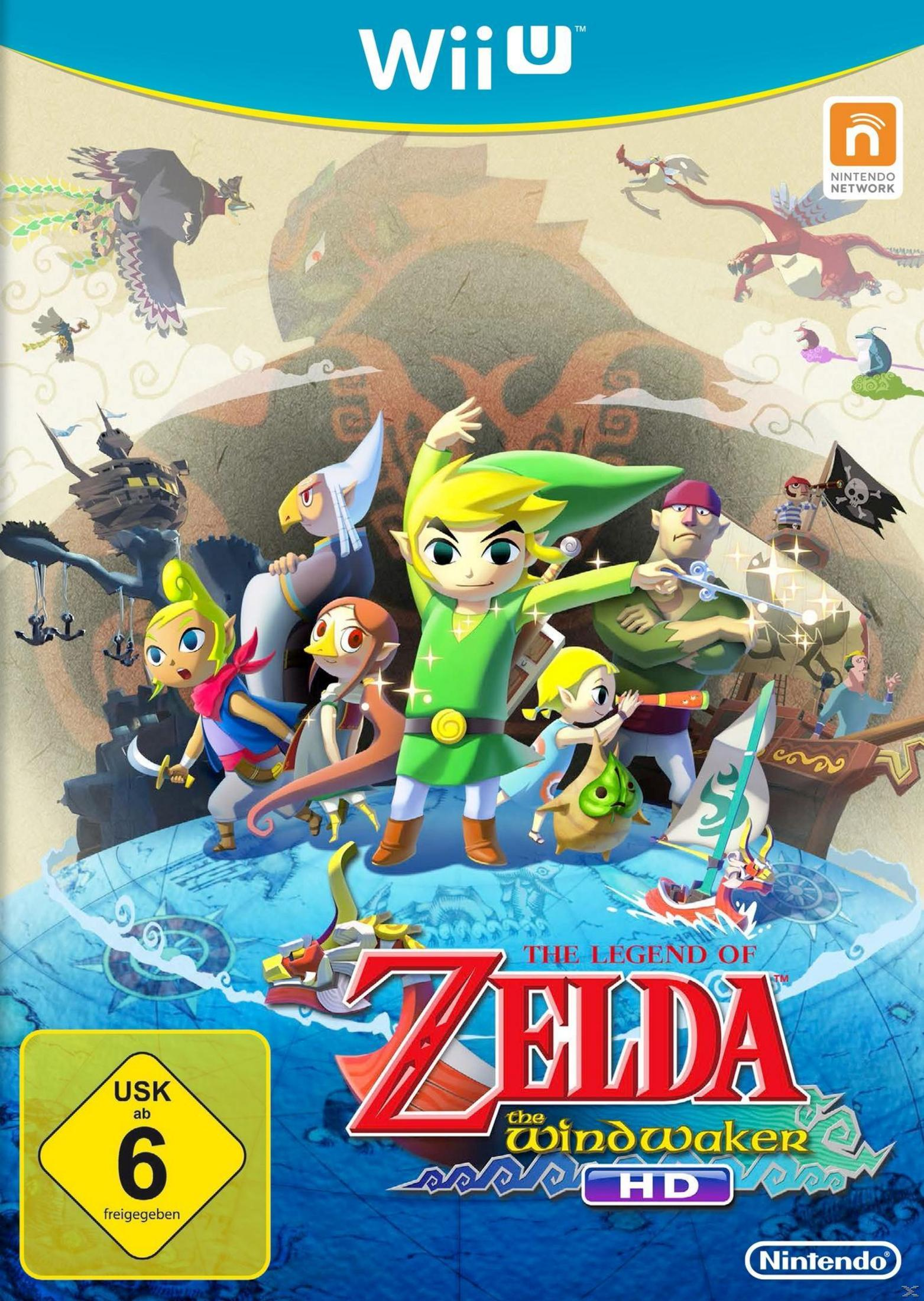 Spielcover von "The Legend of Zelda: The Wind Waker HD" mit Link und anderen Charakteren.